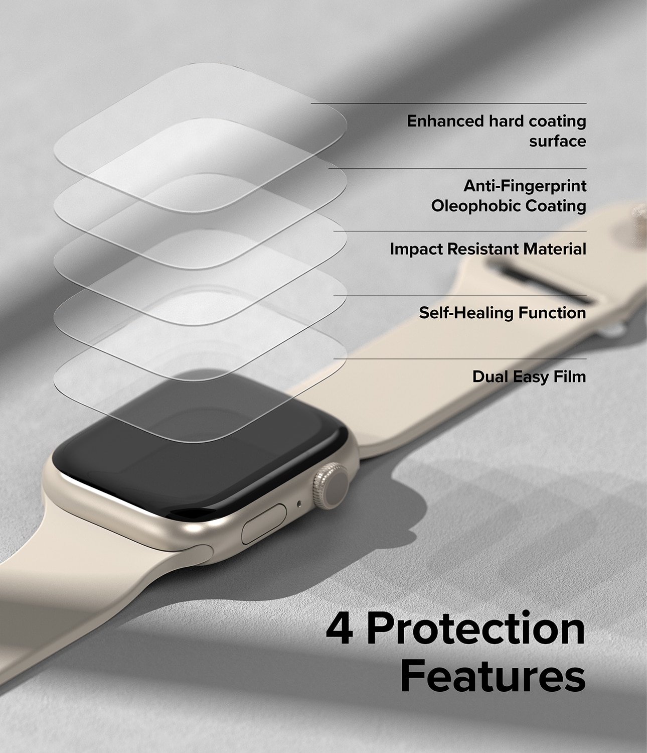 Dual Easy Screen Protector (3-pack) Apple Watch 45mm Series 7