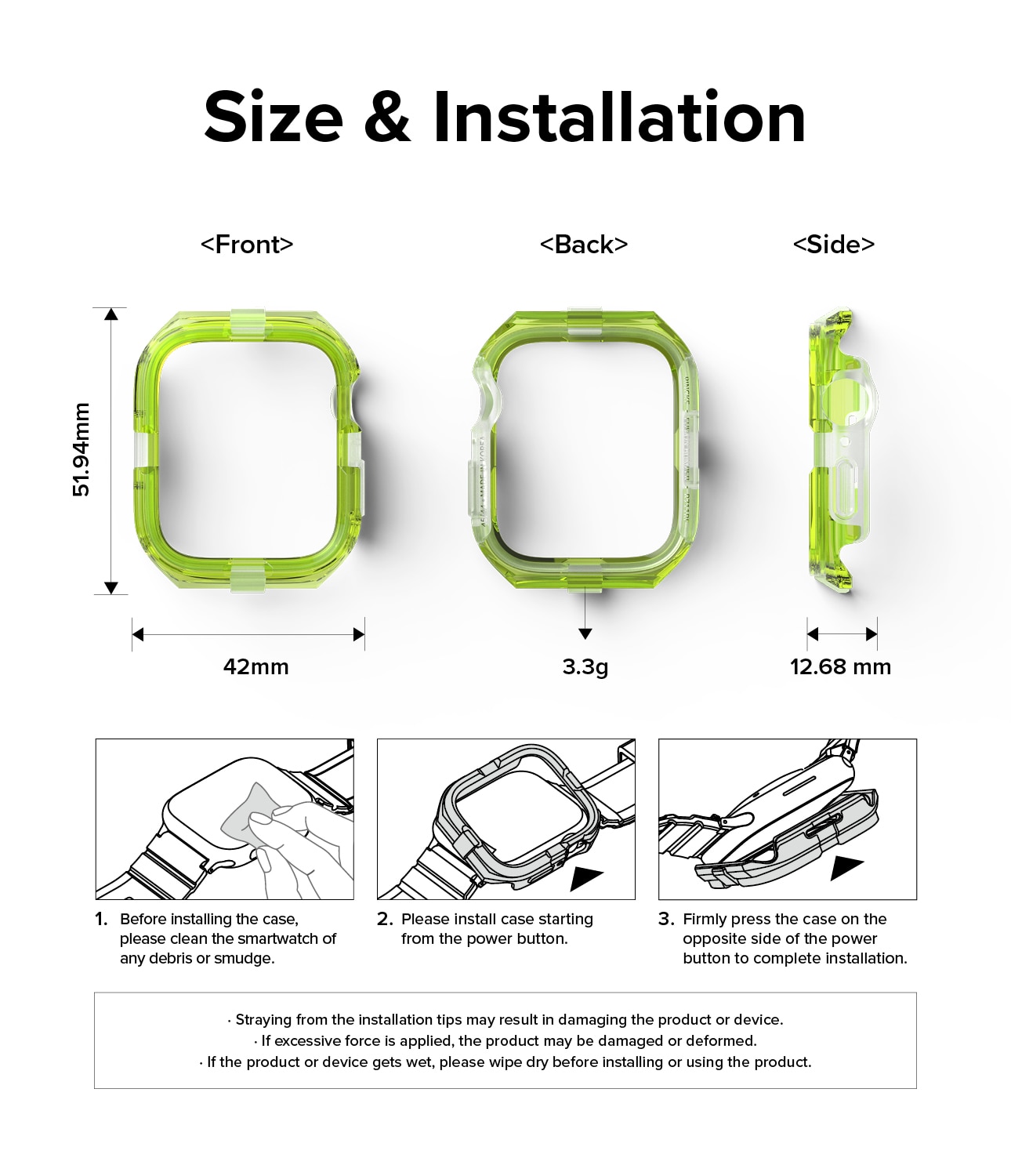 Fusion Bumper Apple Watch 45mm Series 8 Neon Green