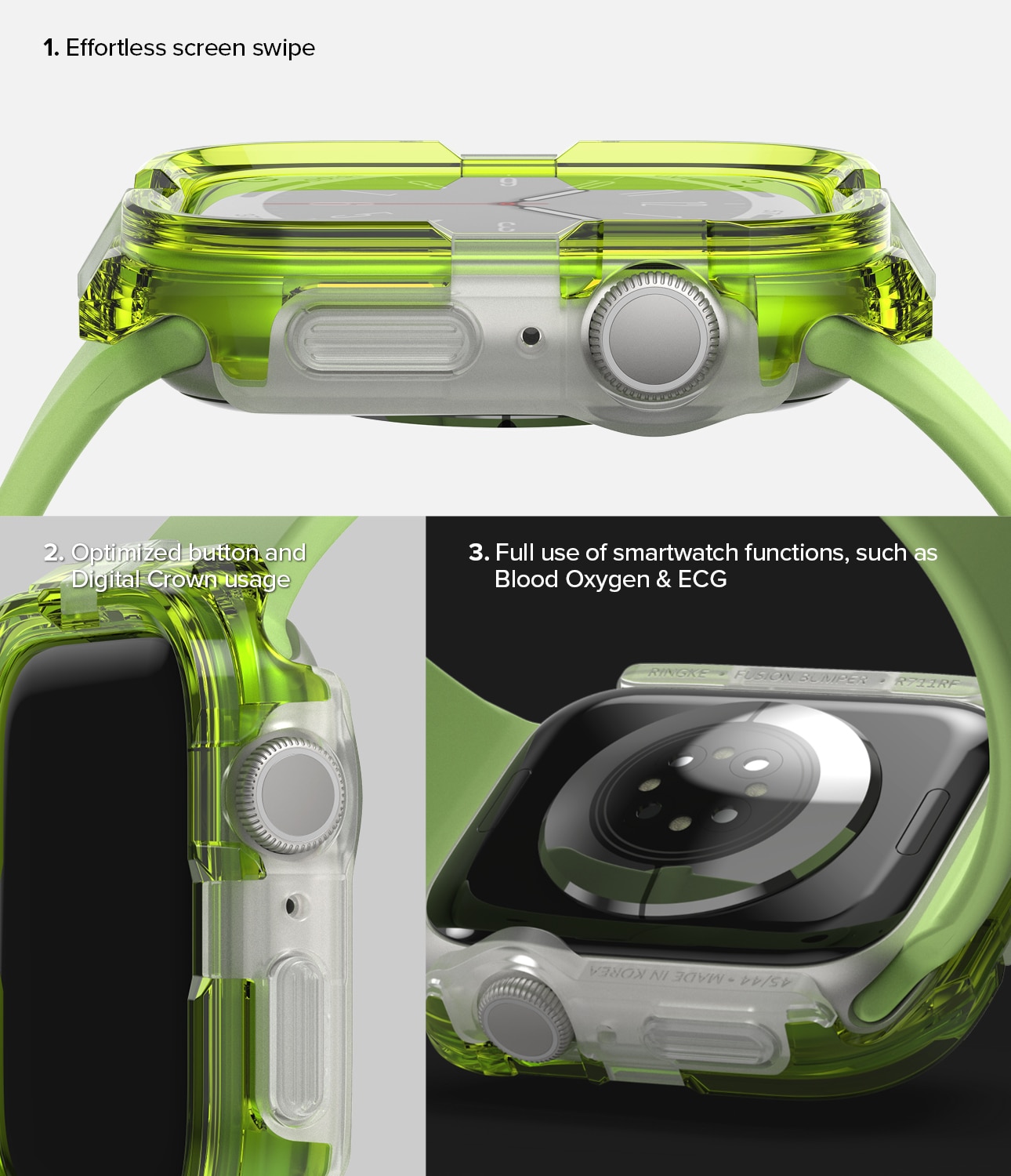 Fusion Bumper Apple Watch 45mm Series 8 Neon Green