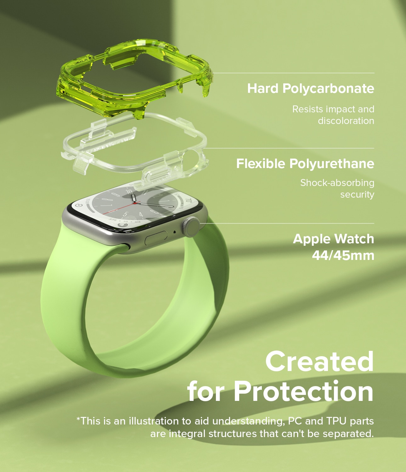 Fusion Bumper Apple Watch 45mm Series 8 Neon Green