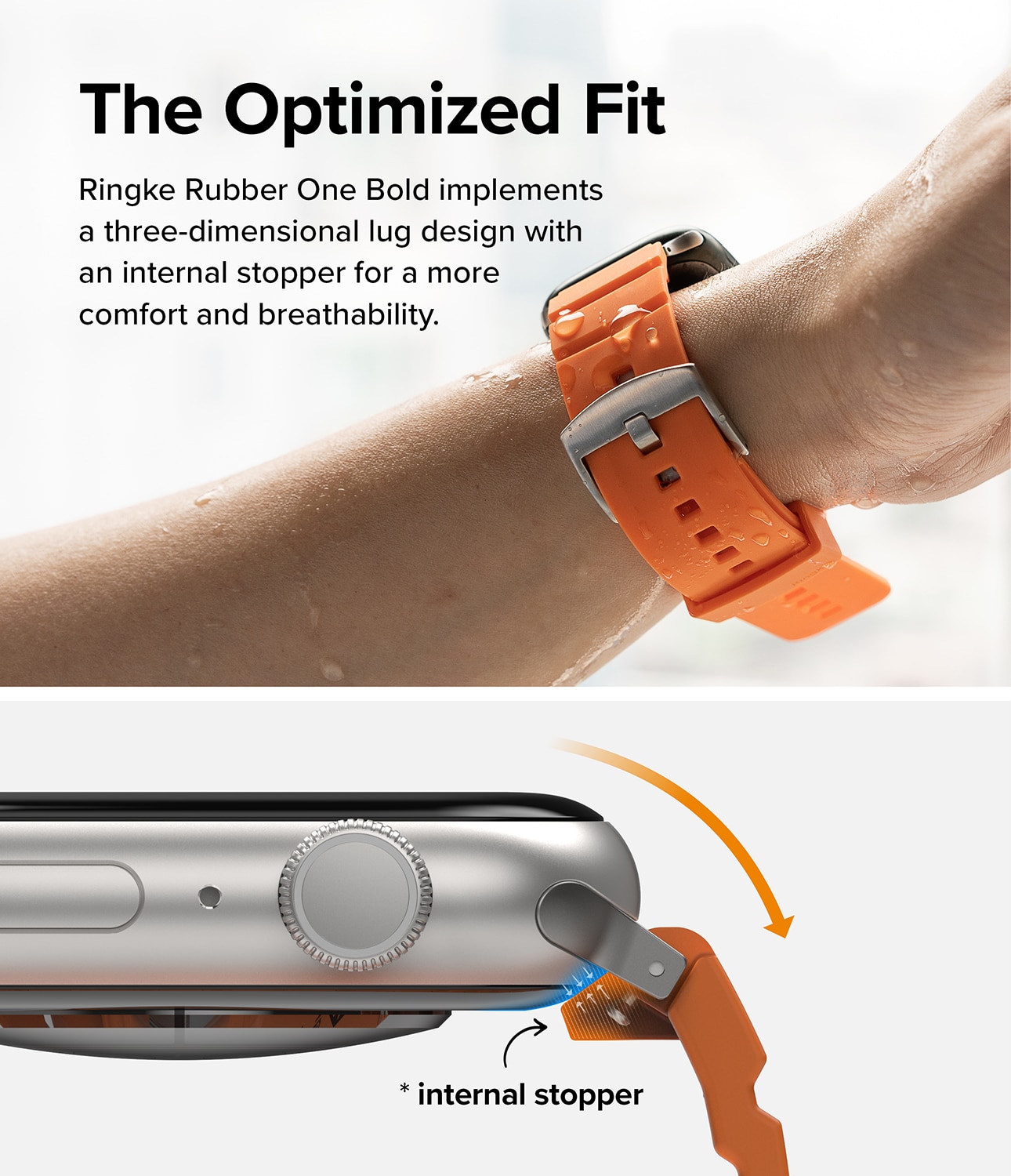 Rubber One Bold Band Apple Watch 45mm Series 7 Orange