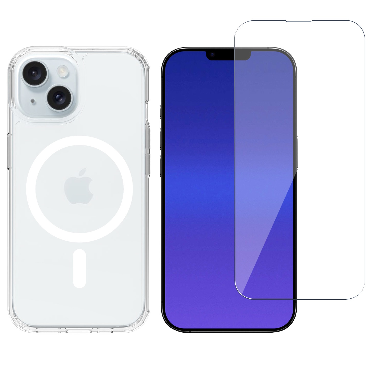iPhone 13 Sett Hybriddeksel MagSafe og Skjermbeskytter i glass