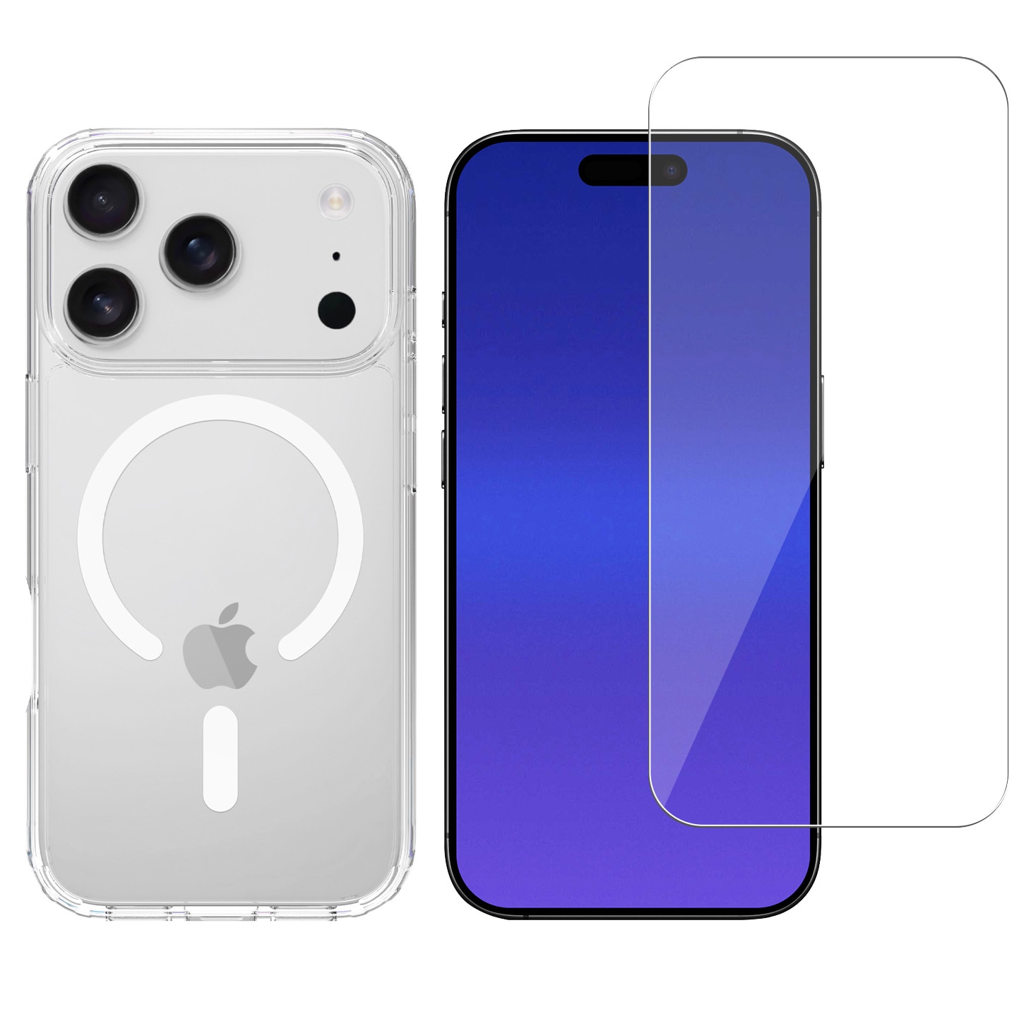 iPhone 17 Pro Sett Hybriddeksel MagSafe og Skjermbeskytter i glass