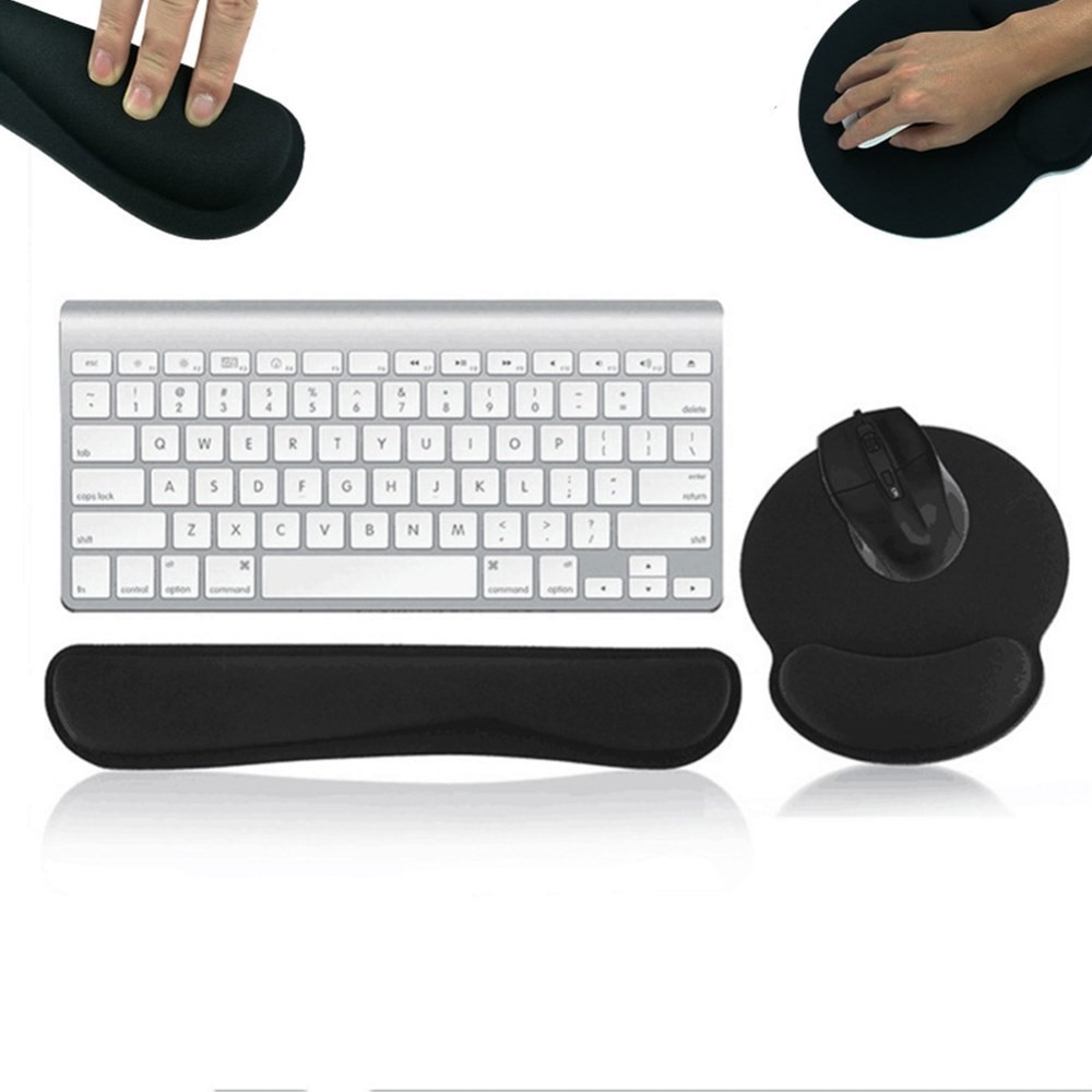 Håndleddsstøtte for tastatur og musematte svart