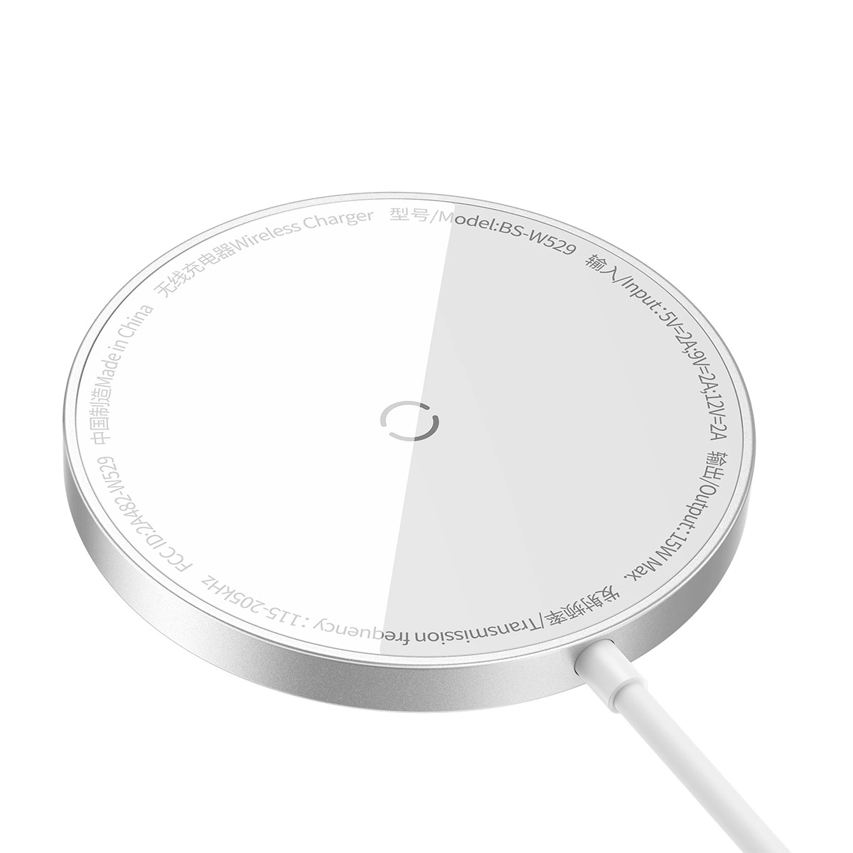 Simple Mini3 Trådløs Induksjonslader MagSafe 15W sølv