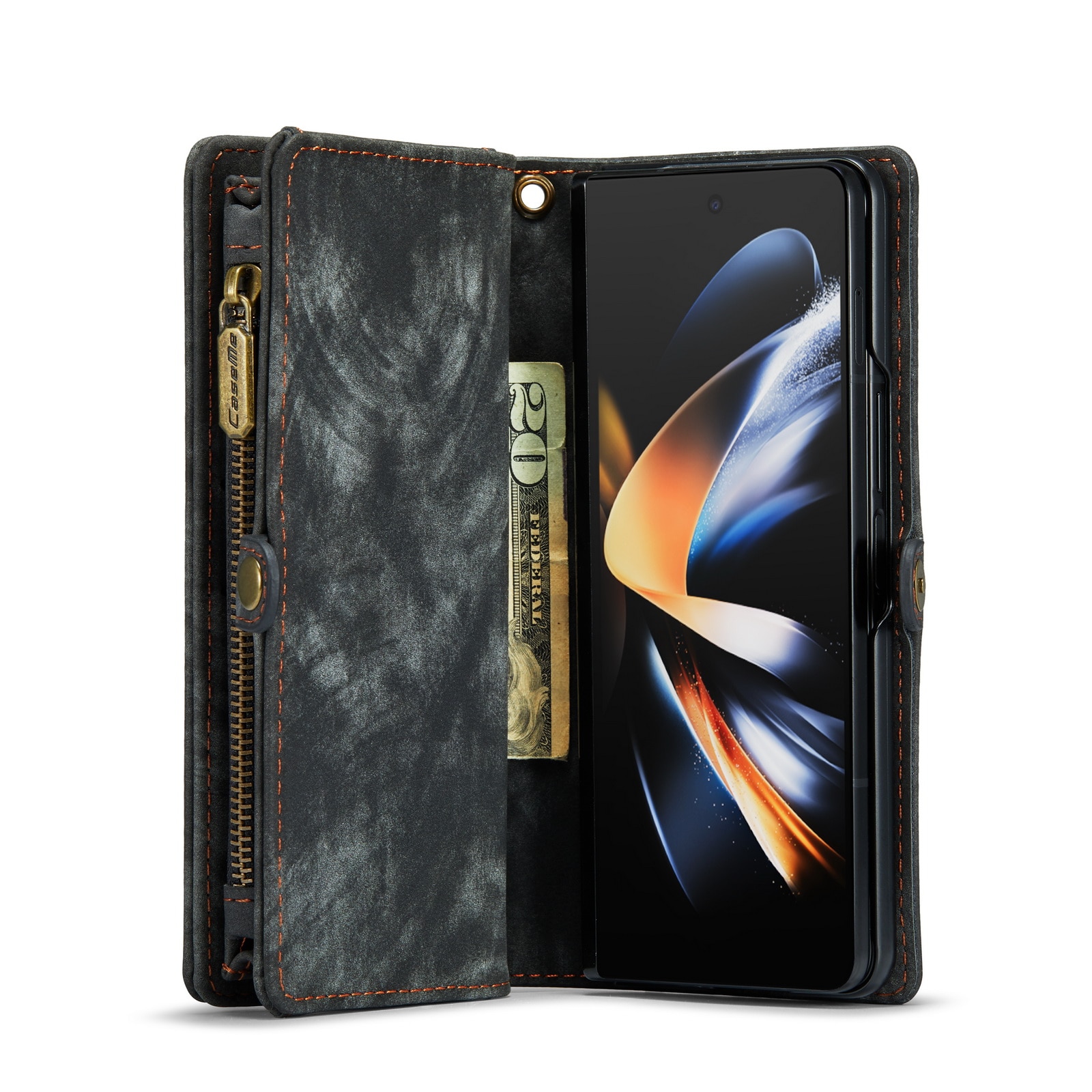 Multi-slot Lommeboksetui Samsung Galaxy Z Fold 5 grå