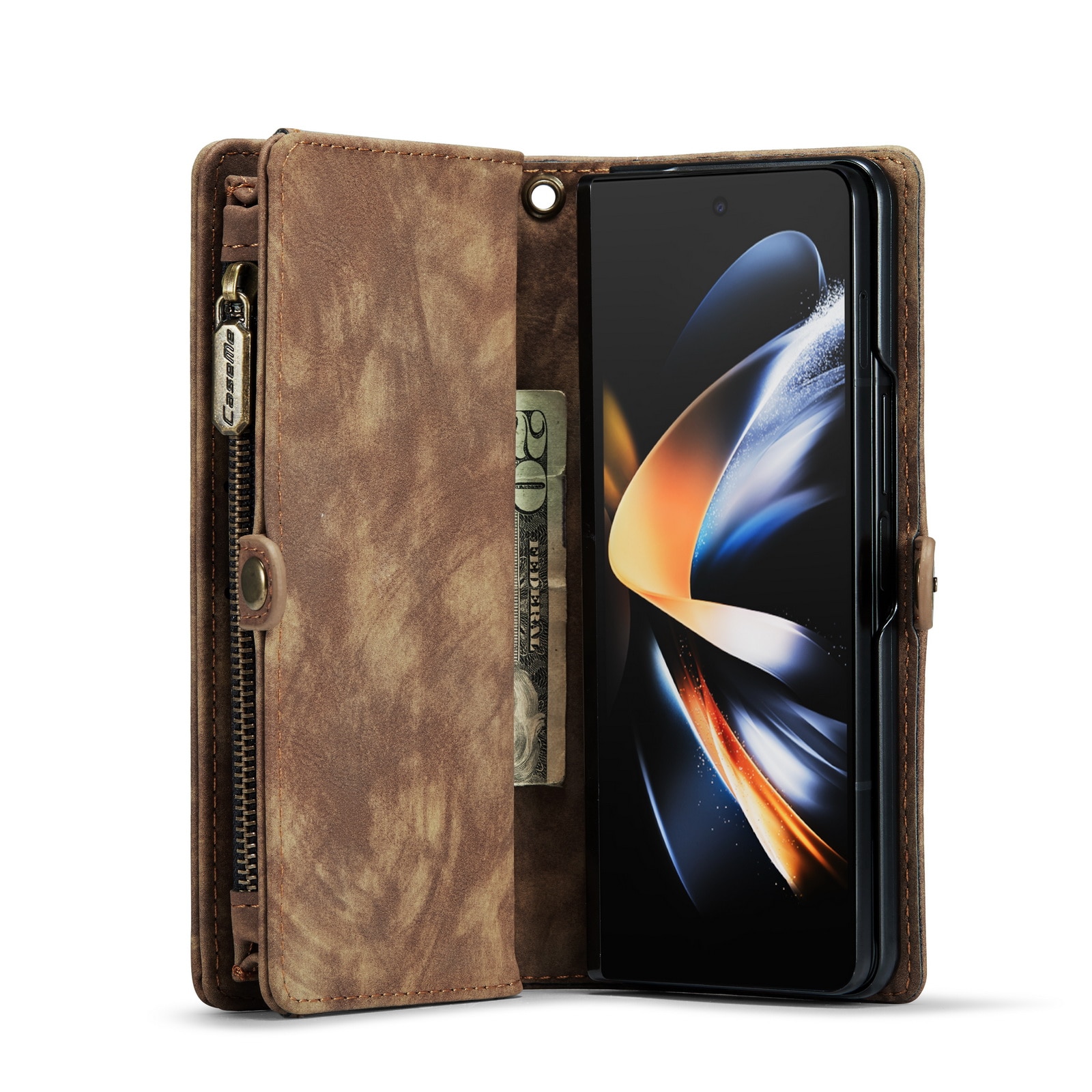 Multi-slot Lommeboksetui Samsung Galaxy Z Fold 4 brun