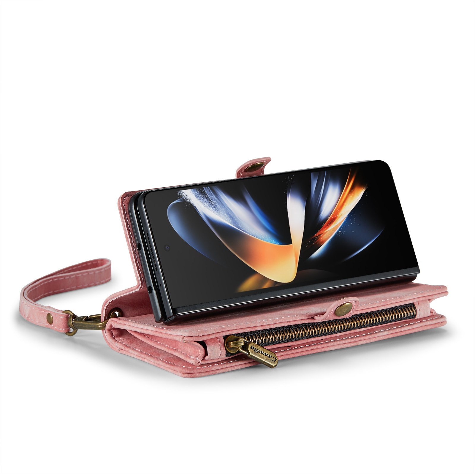Multi-slot Lommeboksetui Samsung Galaxy Z Fold 5 rosa