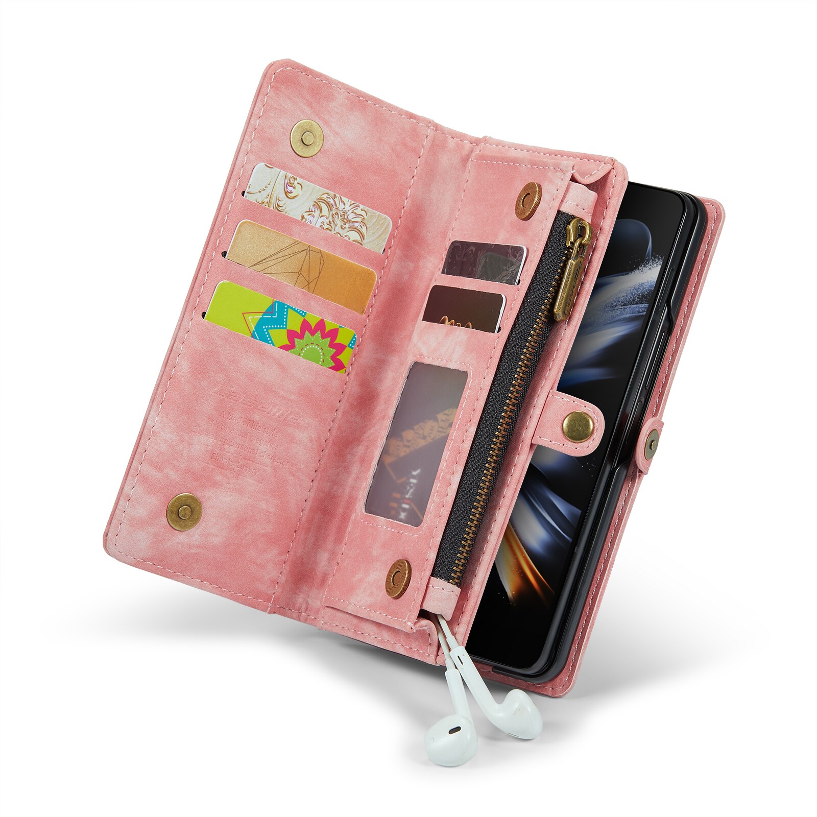 Multi-slot Lommeboksetui Samsung Galaxy Z Fold 5 rosa