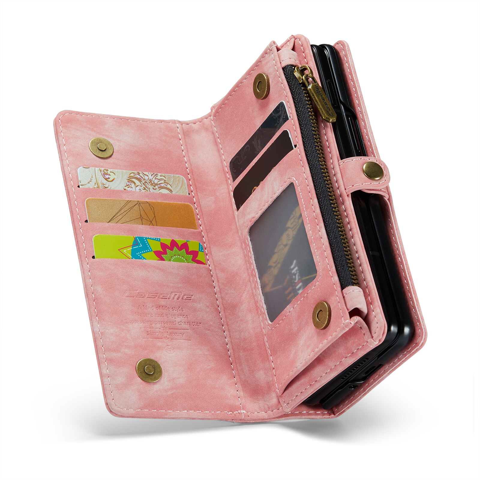 Multi-slot Lommeboksetui Samsung Galaxy Z Fold 4 Rosa