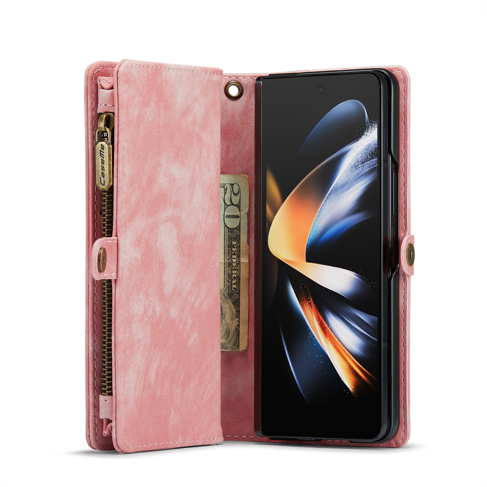 Multi-slot Lommeboksetui Samsung Galaxy Z Fold 5 rosa