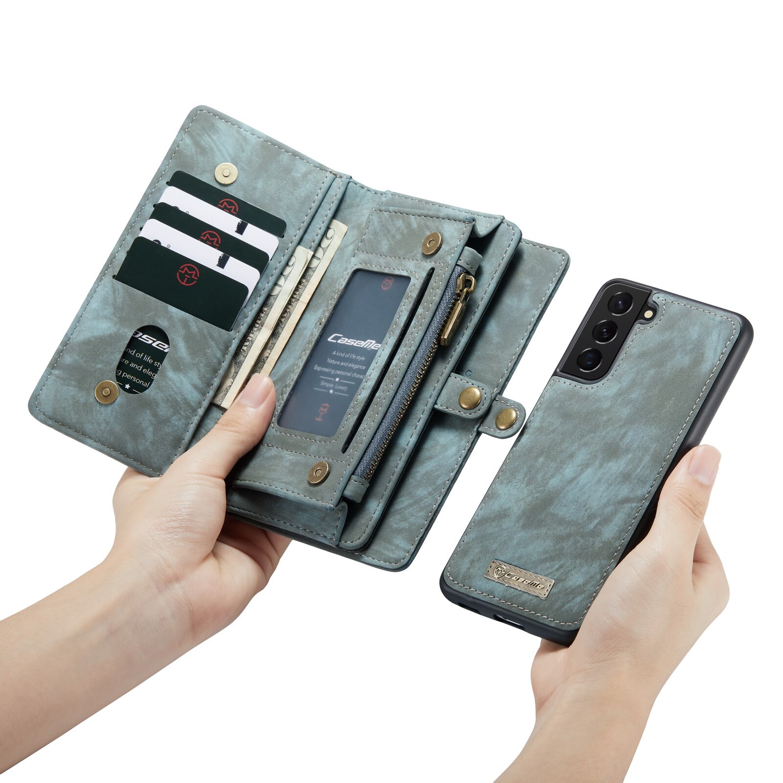 Multi-slot Lommeboksetui Samsung Galaxy S22 Blå