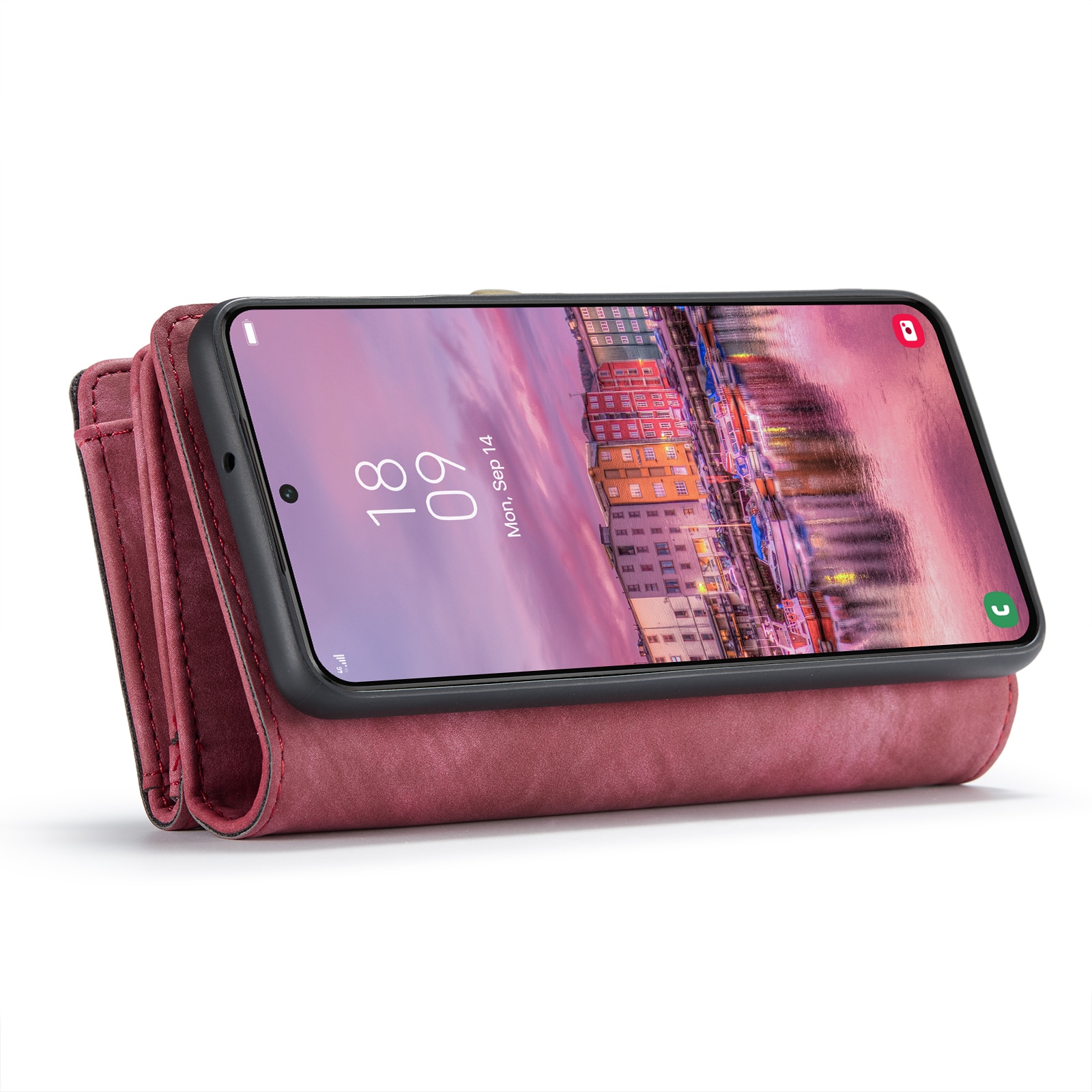 Multi-slot Lommeboksetui Samsung Galaxy S22 rød