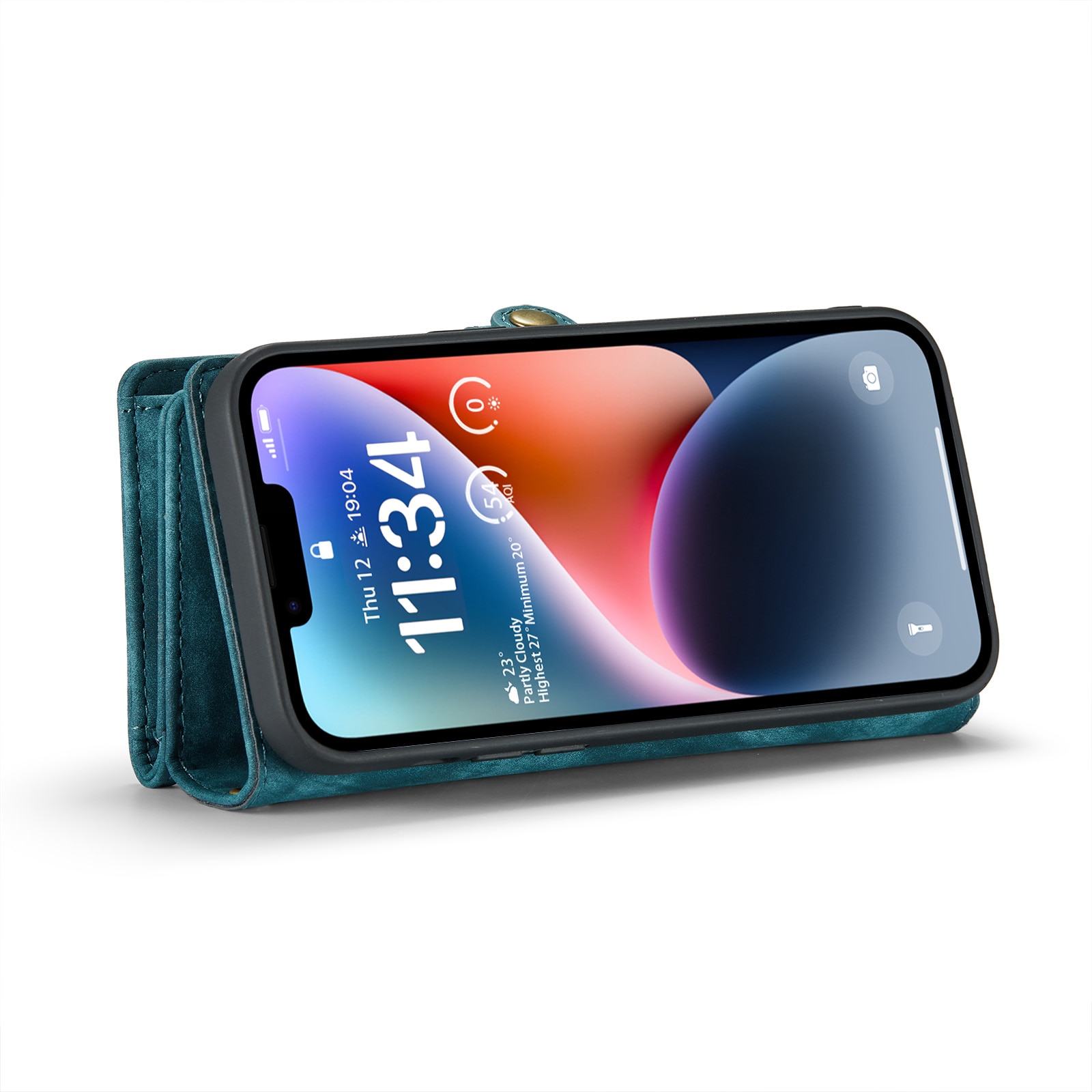 Multi-slot Lommeboksetui iPhone 14 Plus blå