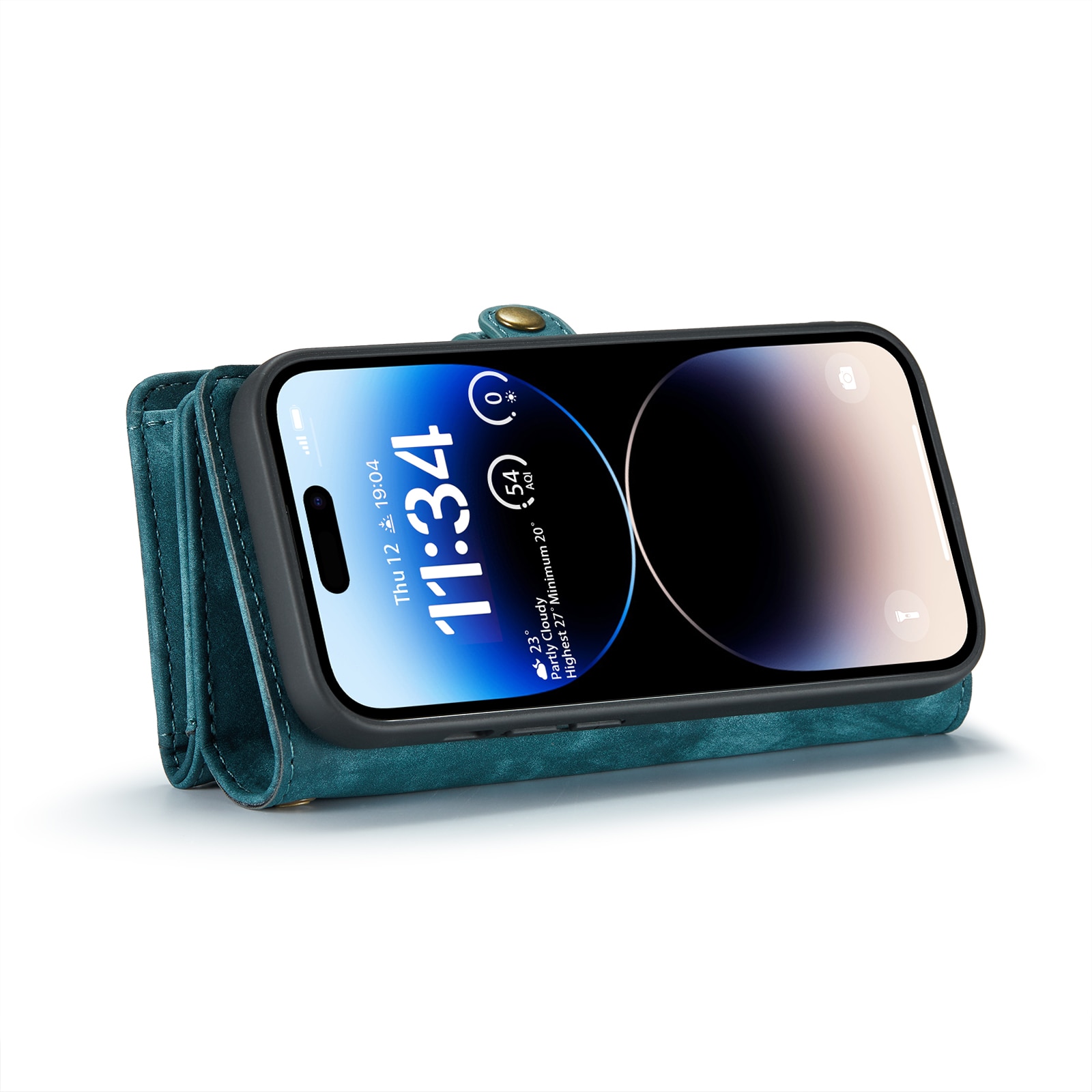 Multi-slot Lommeboksetui iPhone 14 Pro blå
