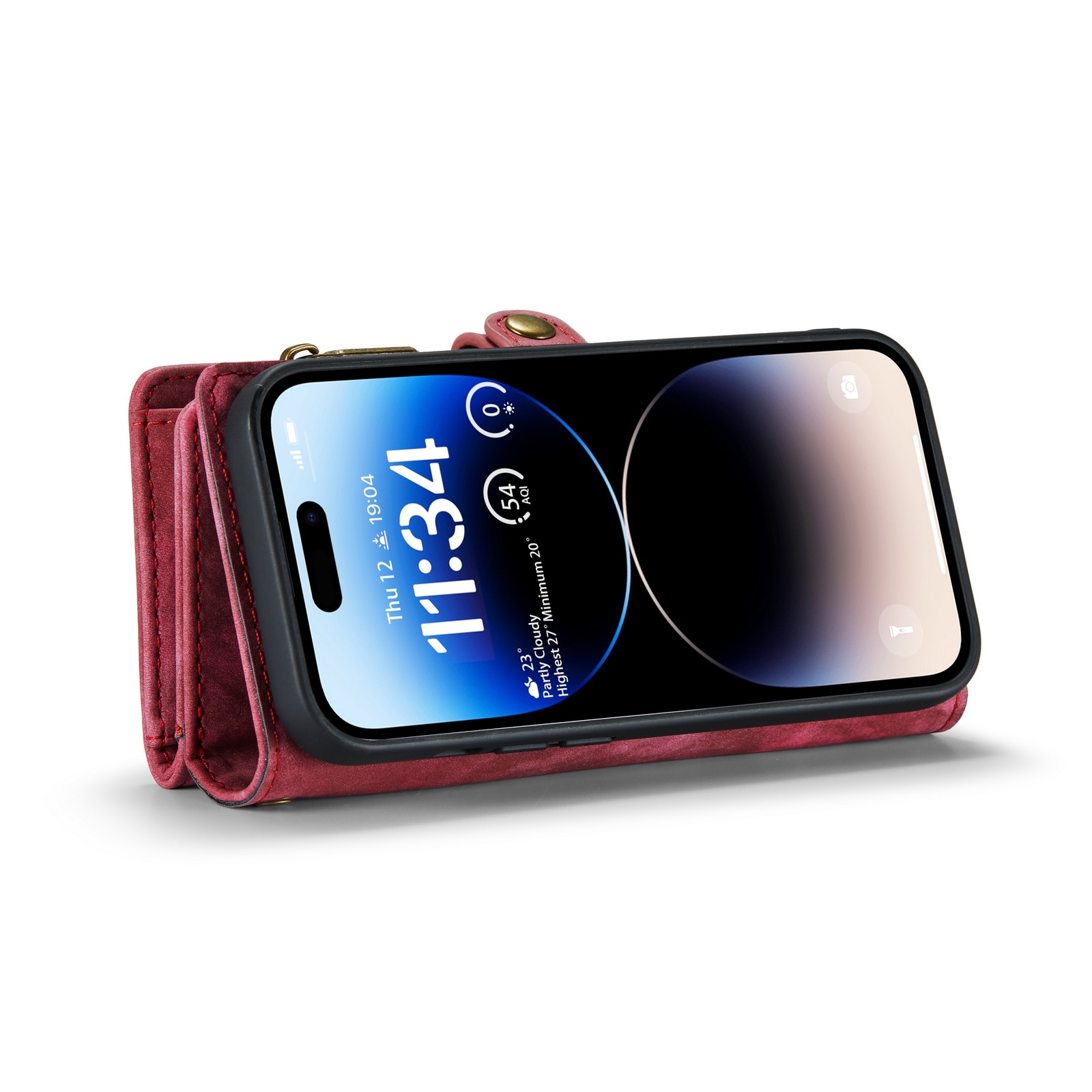 Multi-slot Lommeboksetui iPhone 14 Pro Max Rød
