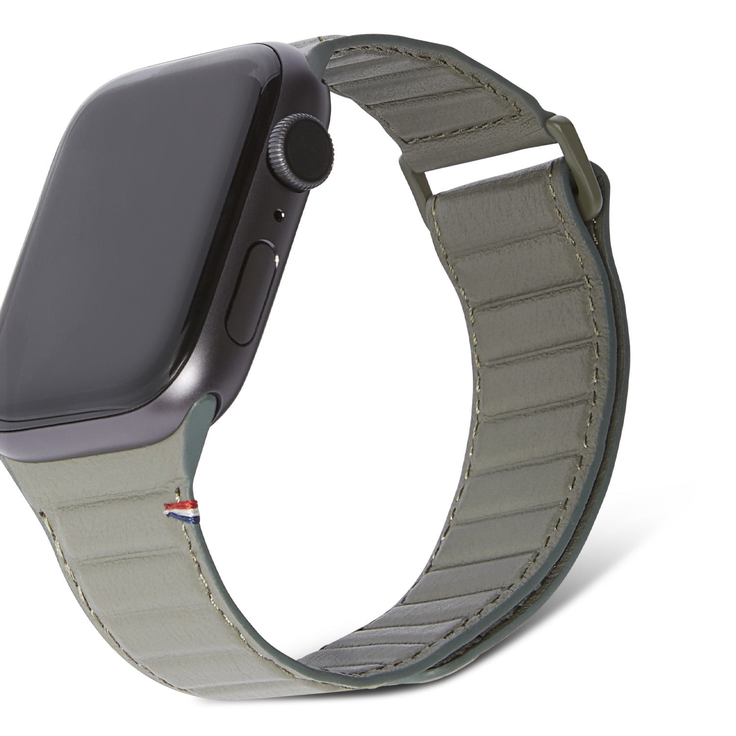 Leather Magnetic Traction Strap Apple Watch 41mm Series 7 Olive