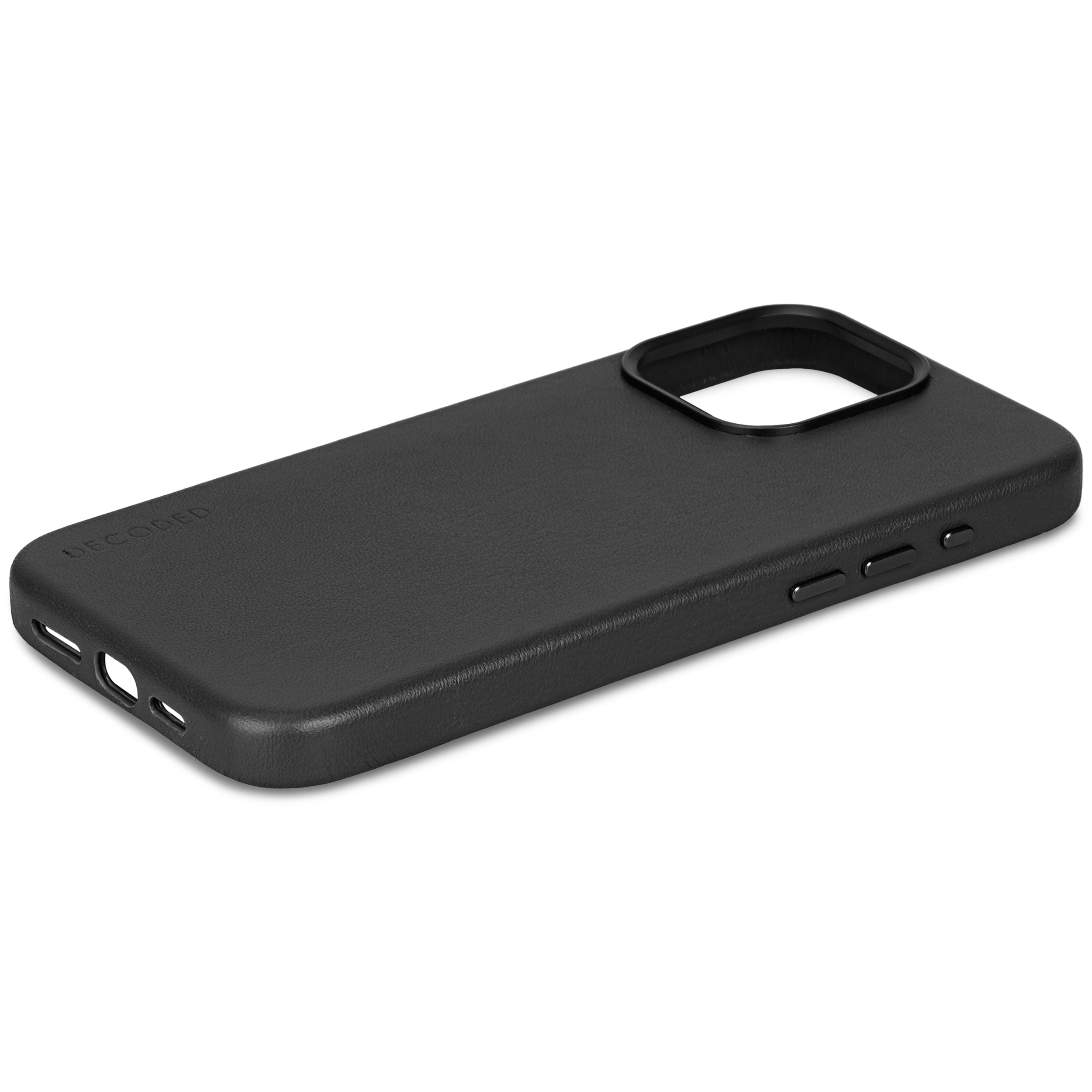 Leather Back Cover iPhone 15 Pro Max Black