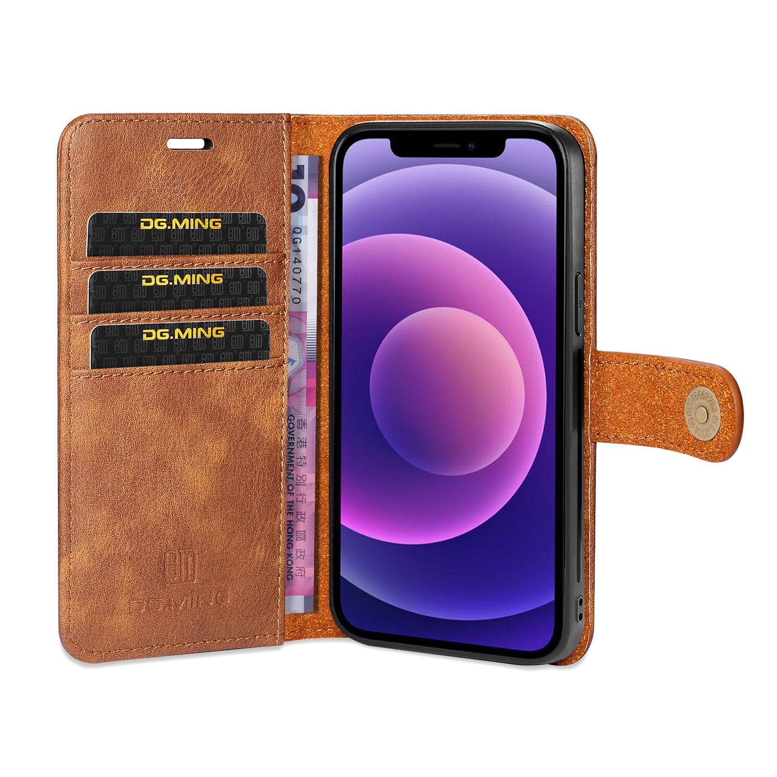 Magnet Wallet iPhone 13 Cognac