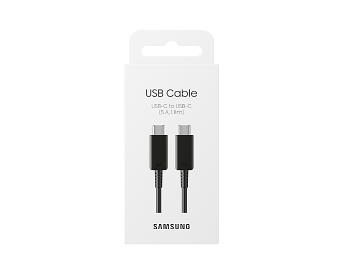 5A USB-C -> USB-C Kabel 1.8m svart