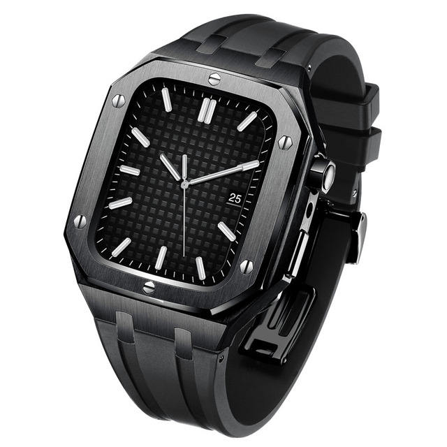Apple Watch 45mm Series 8 Full Metal Reim Silikon svart