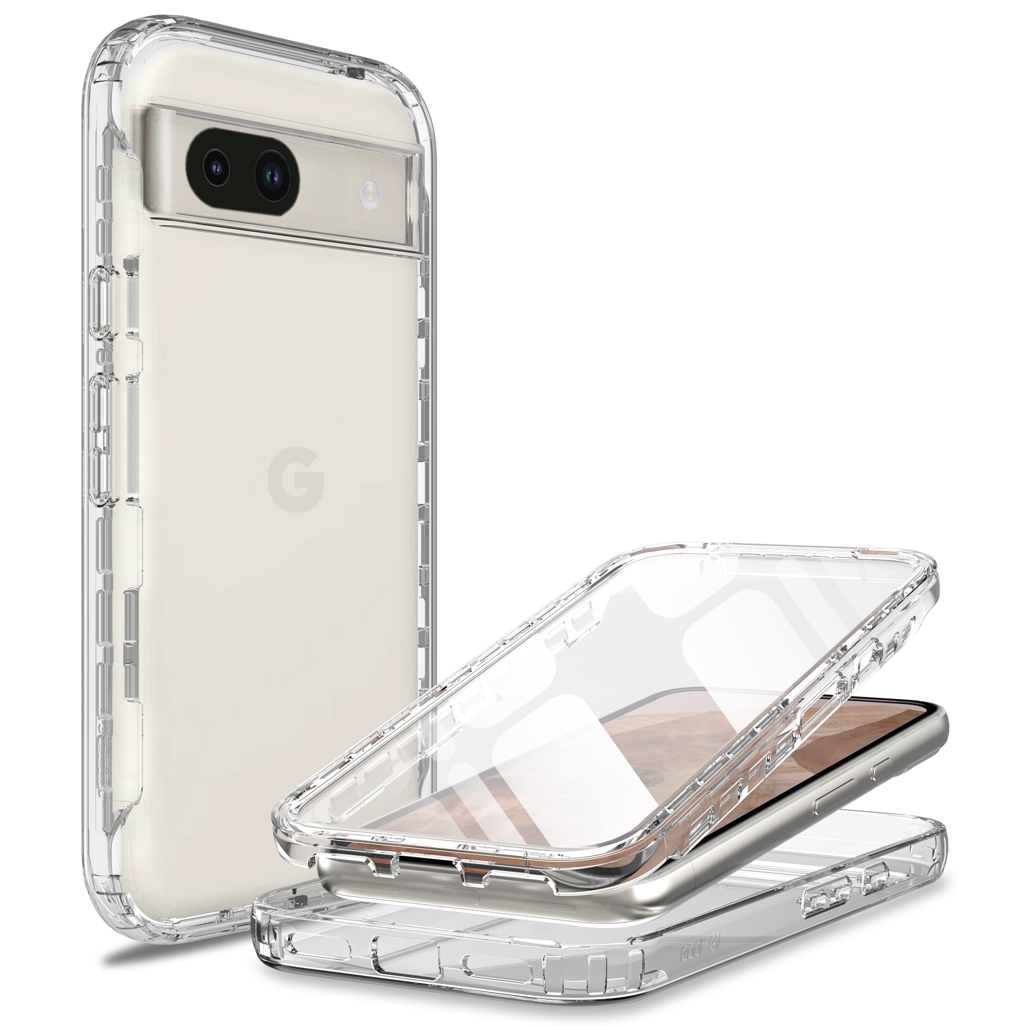 Full Protection Case Google Pixel 8a gjennomsiktig