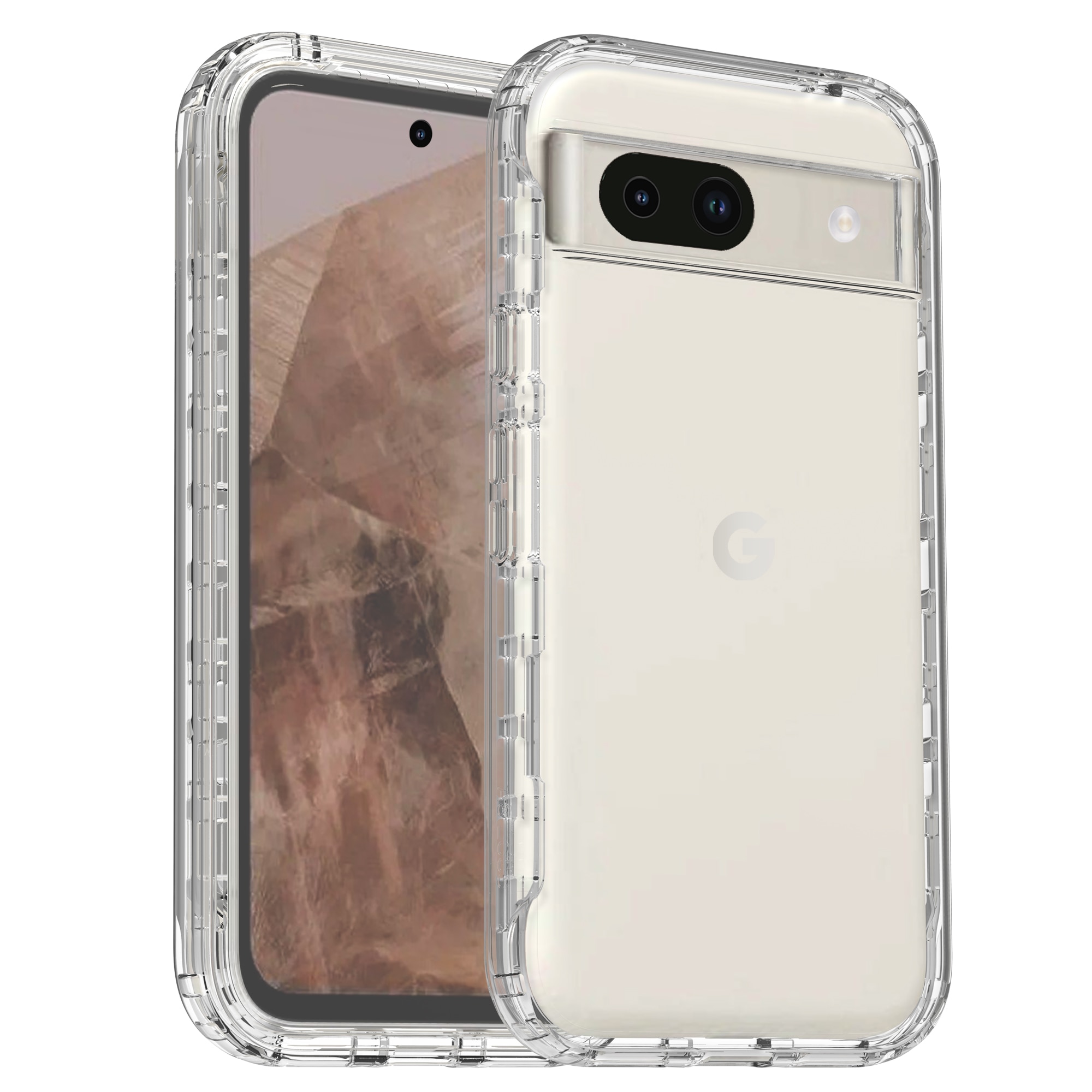 Full Protection Case Google Pixel 8a gjennomsiktig