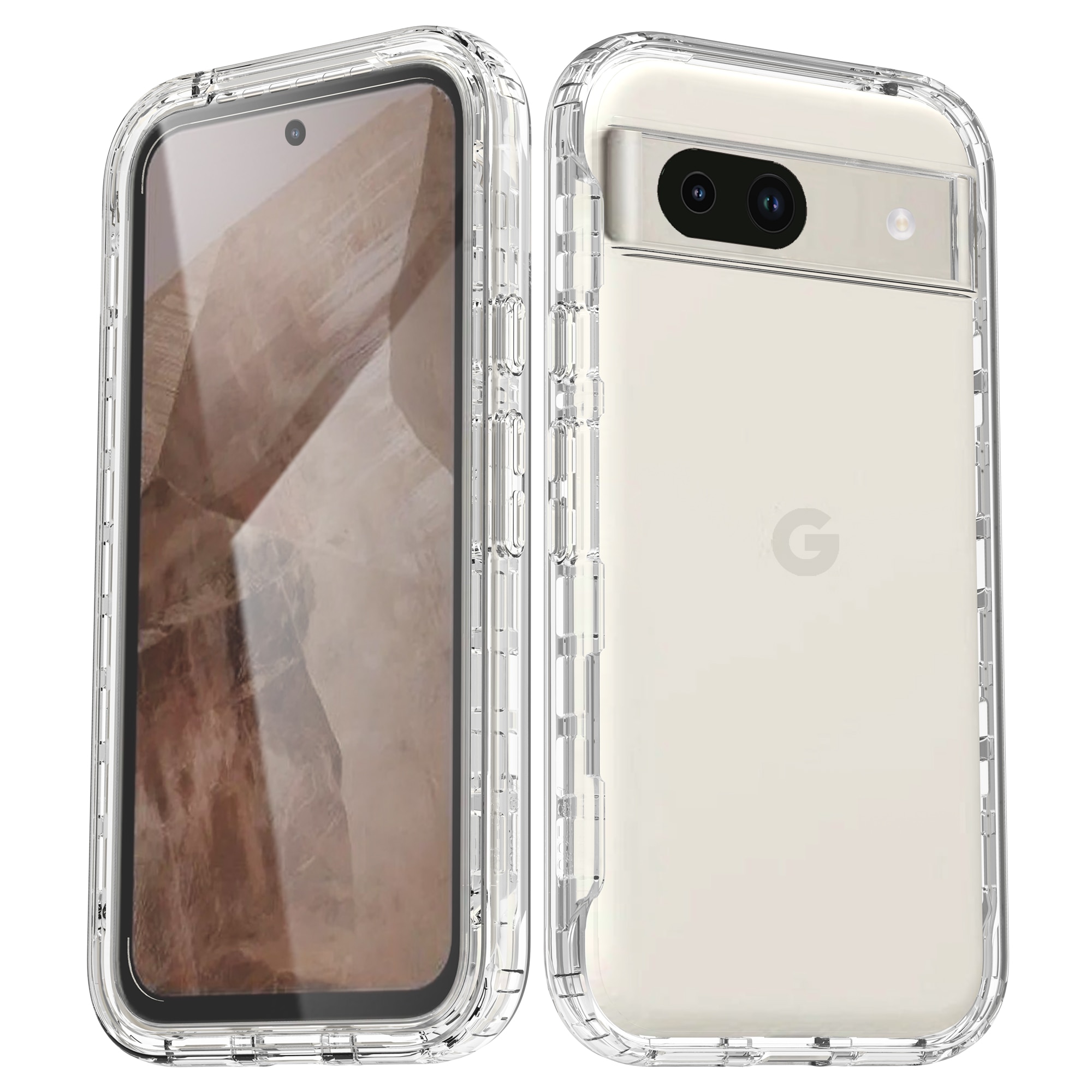 Full Protection Case Google Pixel 8a gjennomsiktig