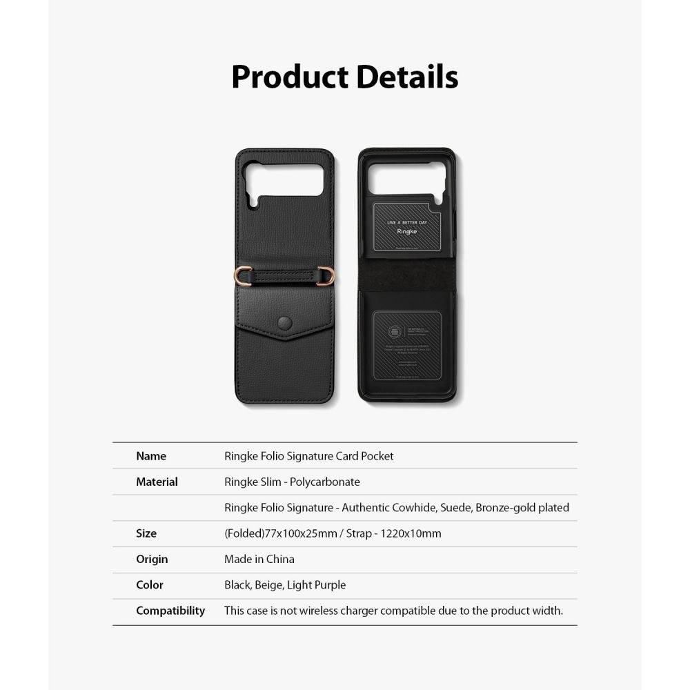 Folio Signature Card Pocket Samsung Galaxy Z Flip 3 Black