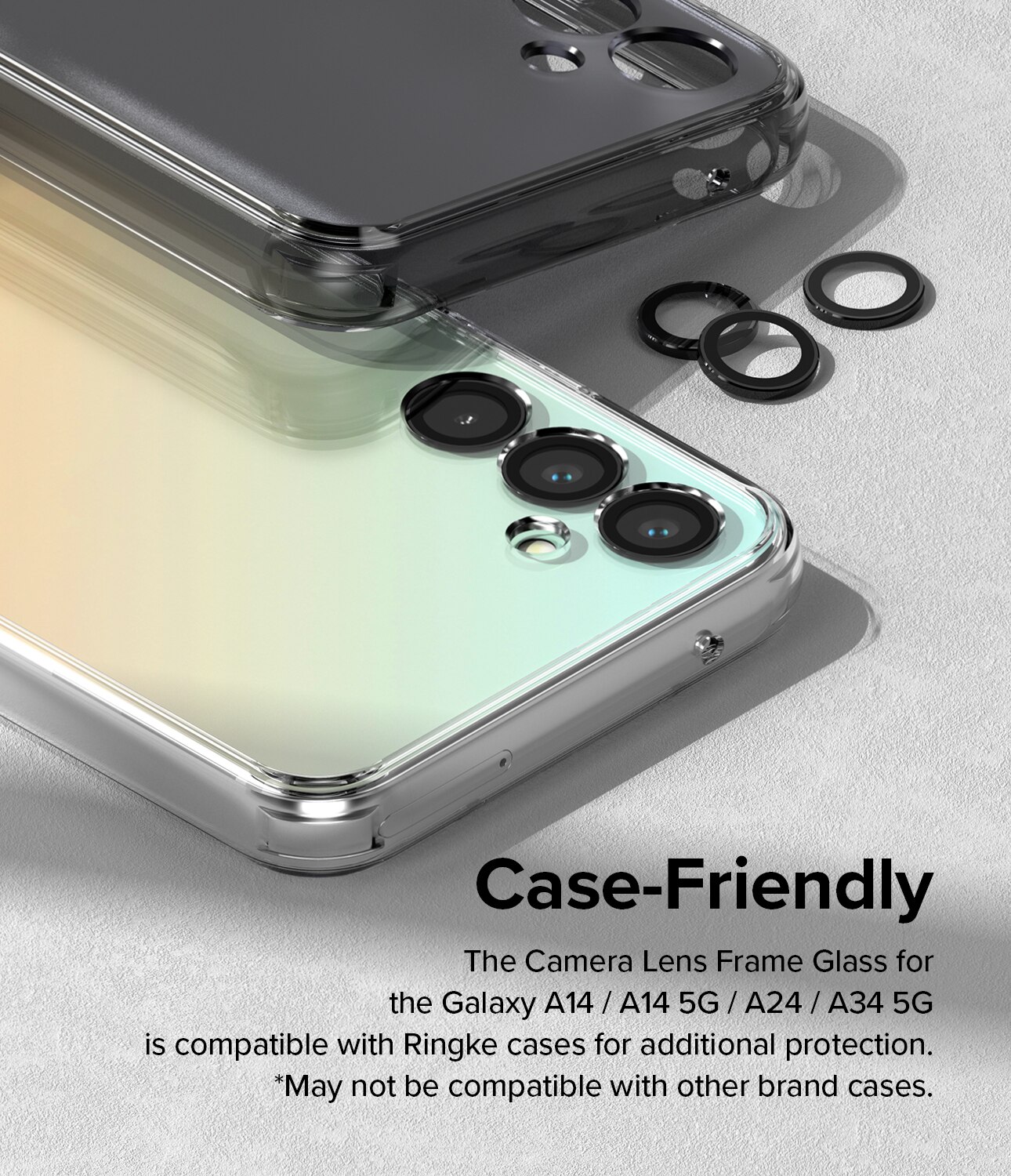 Camera Lens Frame Glass Samsung Galaxy A24 Black