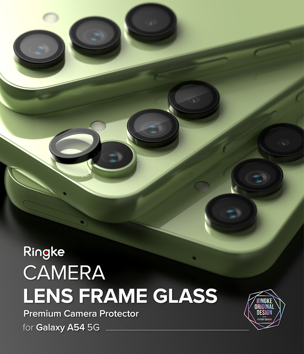 Camera Lens Frame Glass Samsung Galaxy A54 Svart
