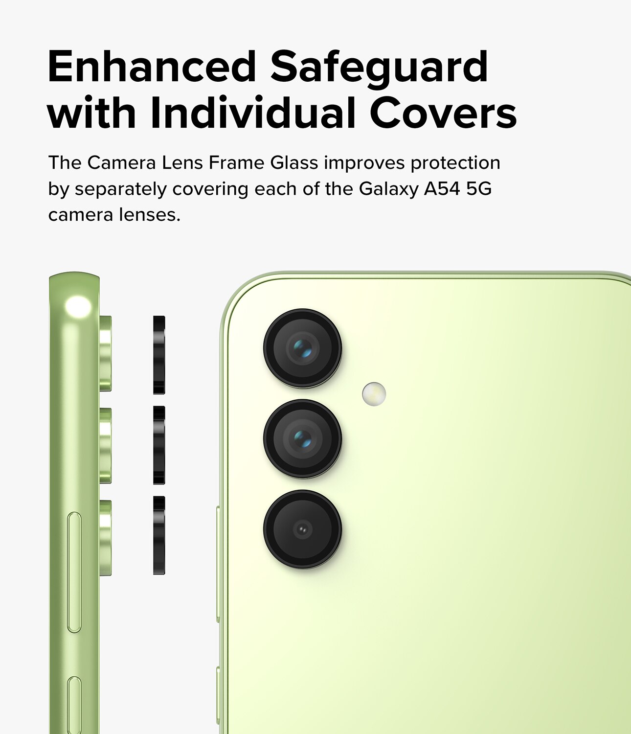 Camera Lens Frame Glass Samsung Galaxy A54 Svart