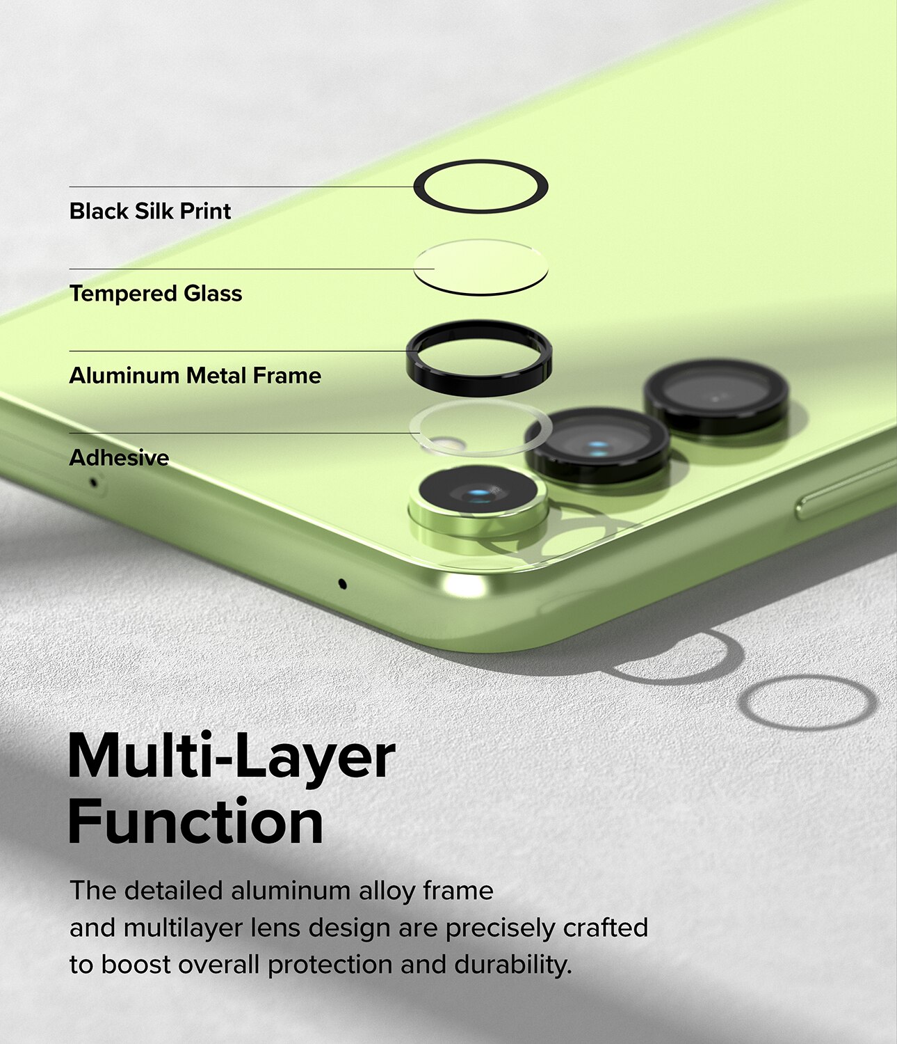 Camera Lens Frame Glass Samsung Galaxy A54 Svart
