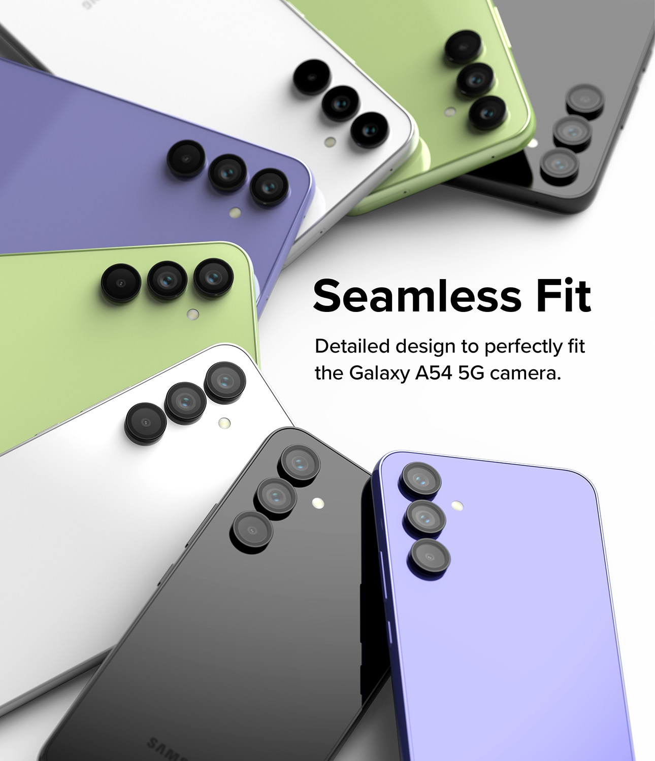 Camera Lens Frame Glass Samsung Galaxy A54 Svart