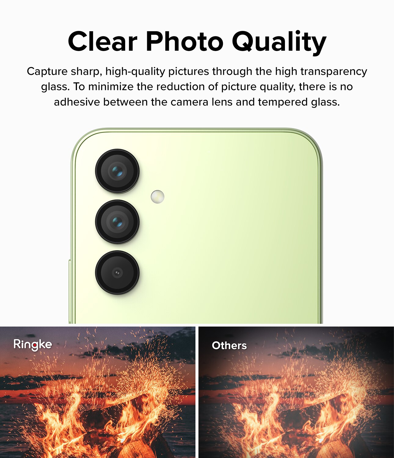 Camera Lens Frame Glass Samsung Galaxy A54 Svart