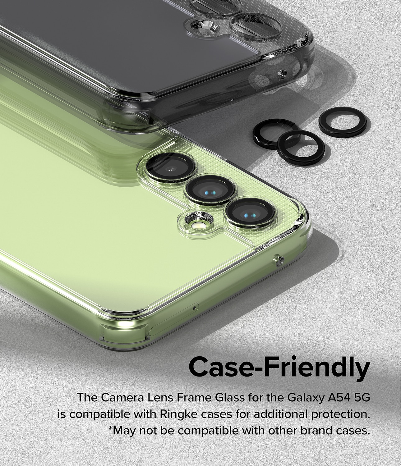 Camera Lens Frame Glass Samsung Galaxy A54 Svart