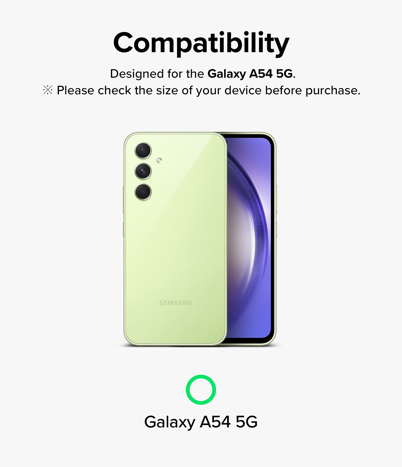 Camera Lens Frame Glass Samsung Galaxy A54 Svart