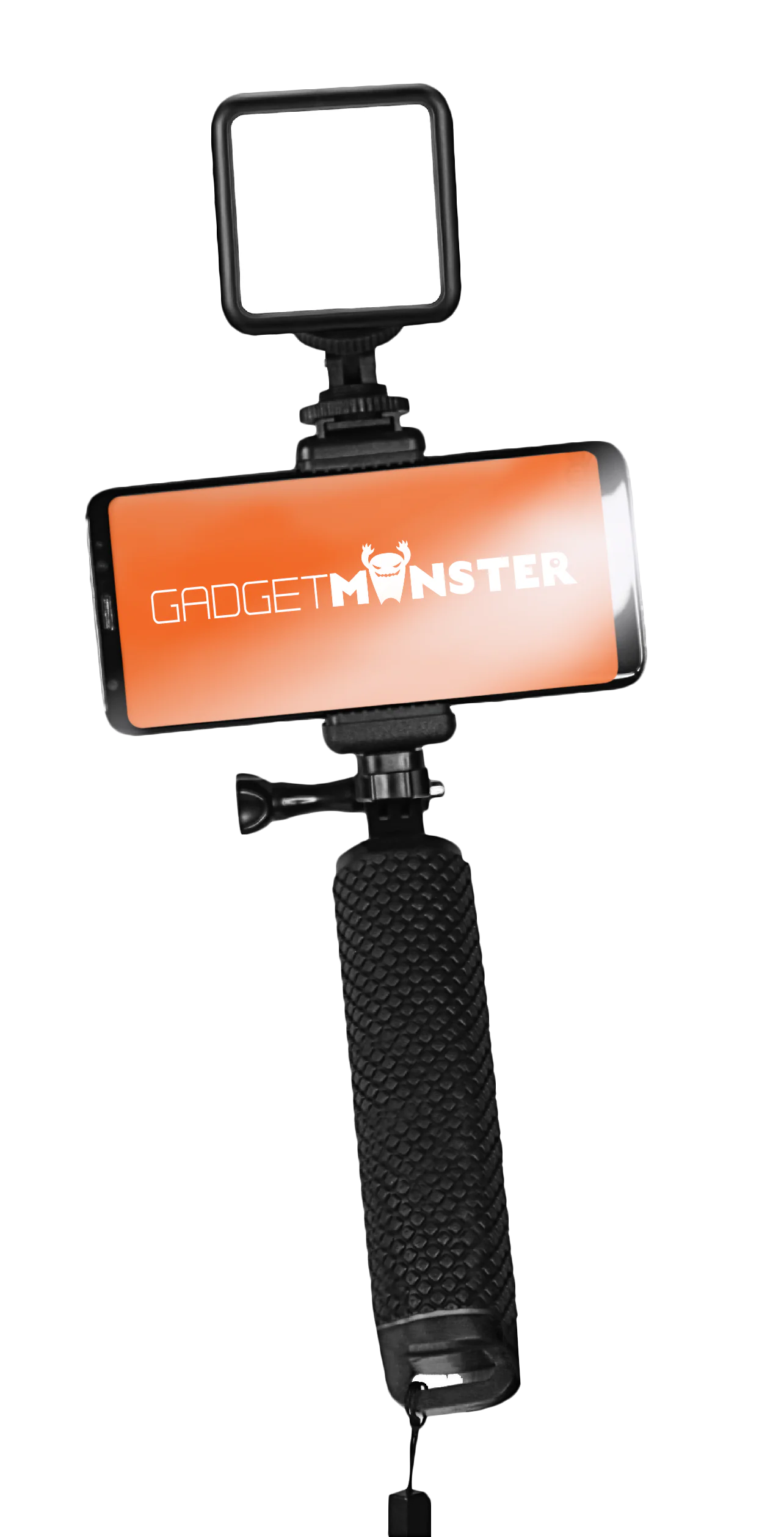 Selfie Stick med LED-belysning svart