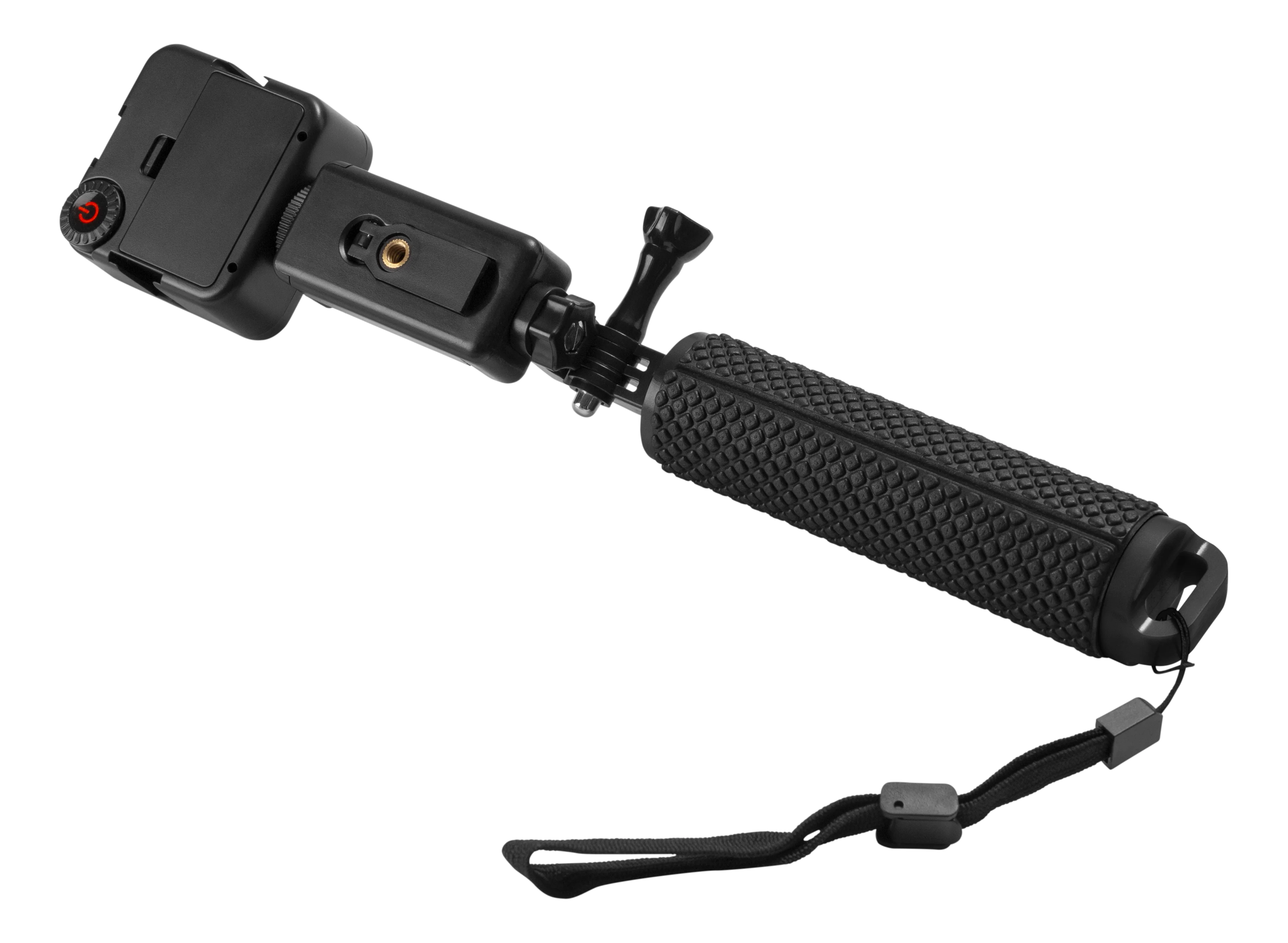 Selfie Stick med LED-belysning svart