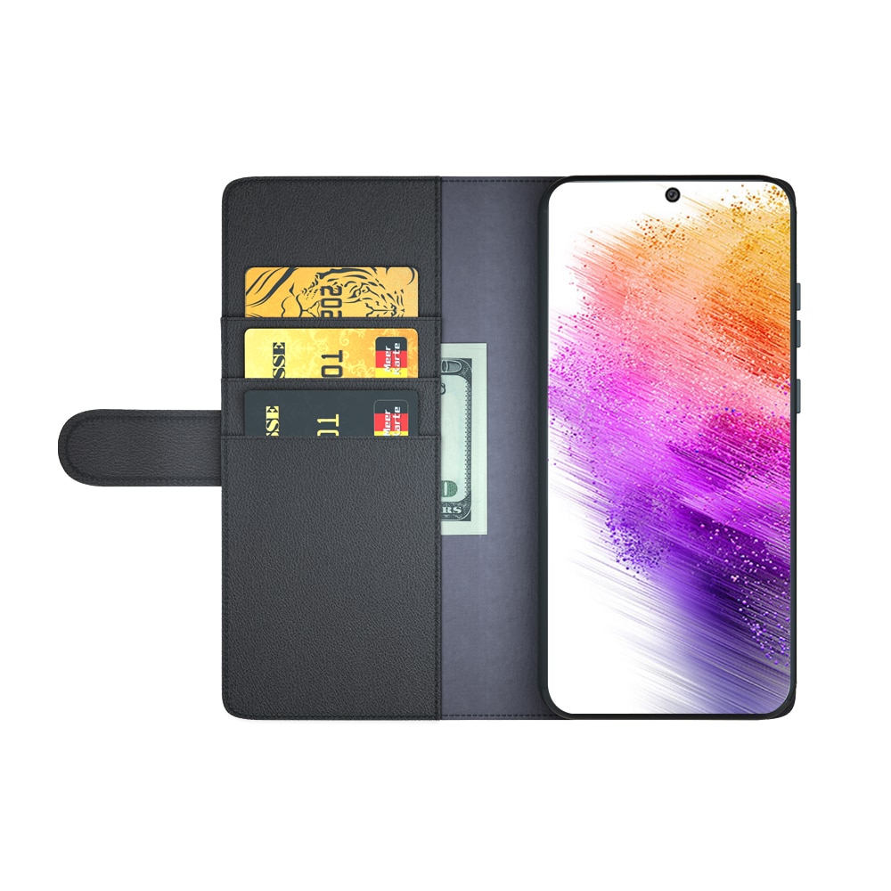 Ekte Lærveske Samsung Galaxy A73 5G Svart