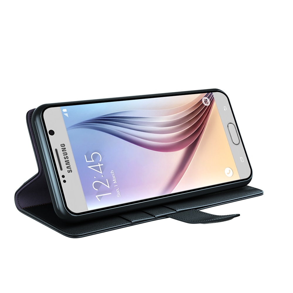 Ekte Lærveske Samsung Galaxy S6 Edge svart