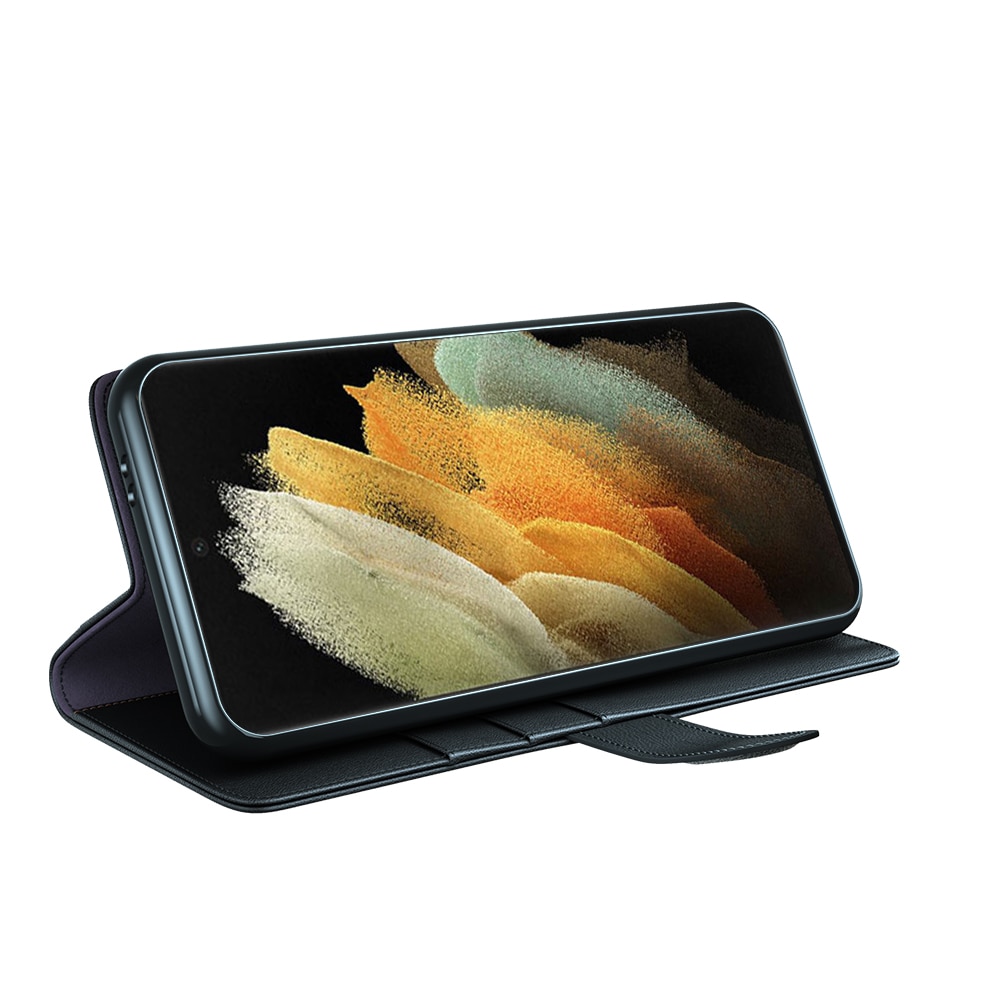 Ekte Lærveske Samsung Galaxy S22 Ultra svart
