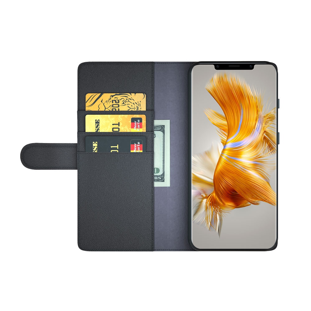 Ekte Lærveske Huawei Mate 50 Pro Svart