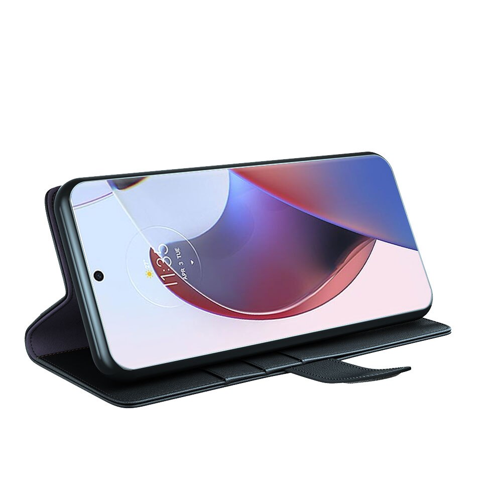 Ekte Lærveske Motorola Edge 30 Ultra Svart
