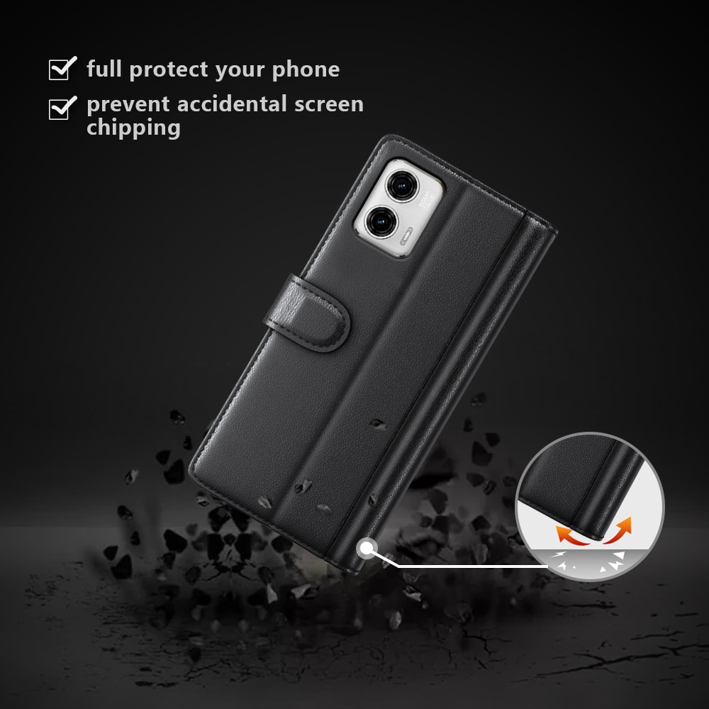 Ekte Lærveske Motorola Moto G73 svart