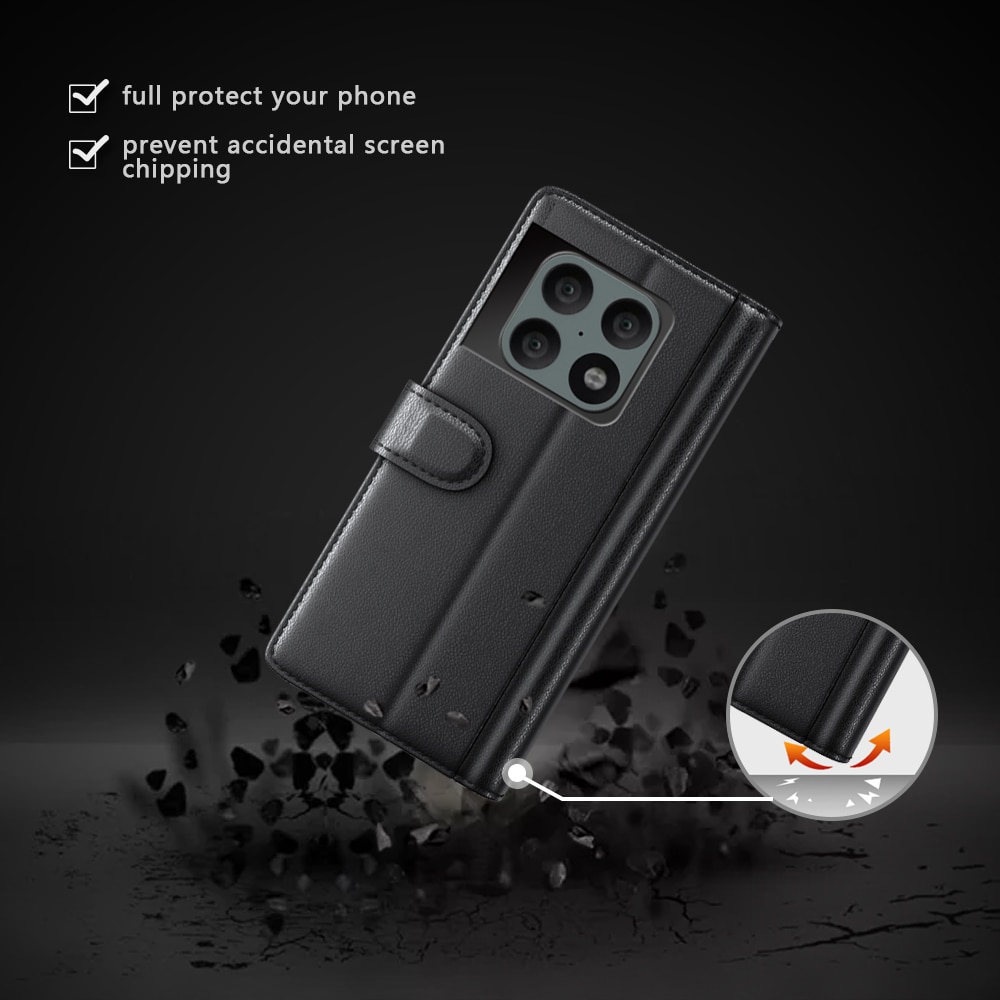 Ekte Lærveske OnePlus 10 Pro svart