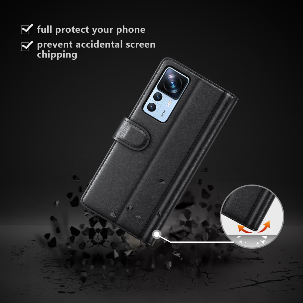 Ekte Lærveske Xiaomi 12T/12T Pro Svart