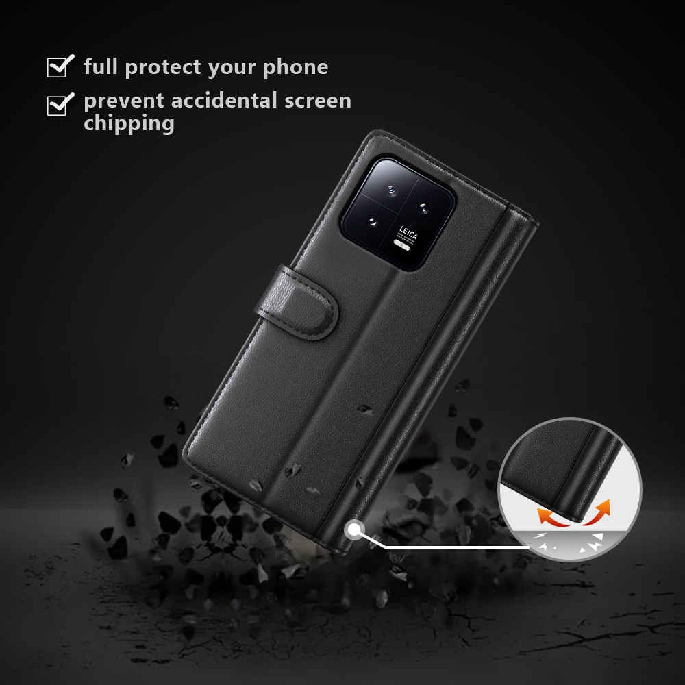 Ekte Lærveske Xiaomi 13 Svart
