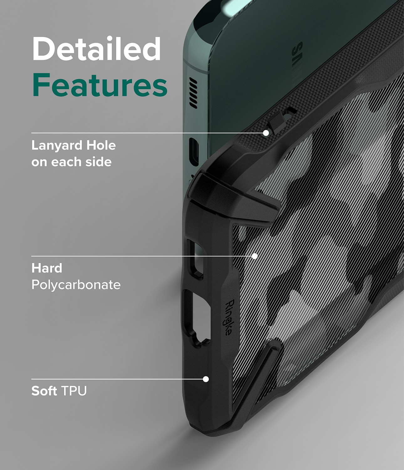 Fusion X Design Case Galaxy S22 Camo Black