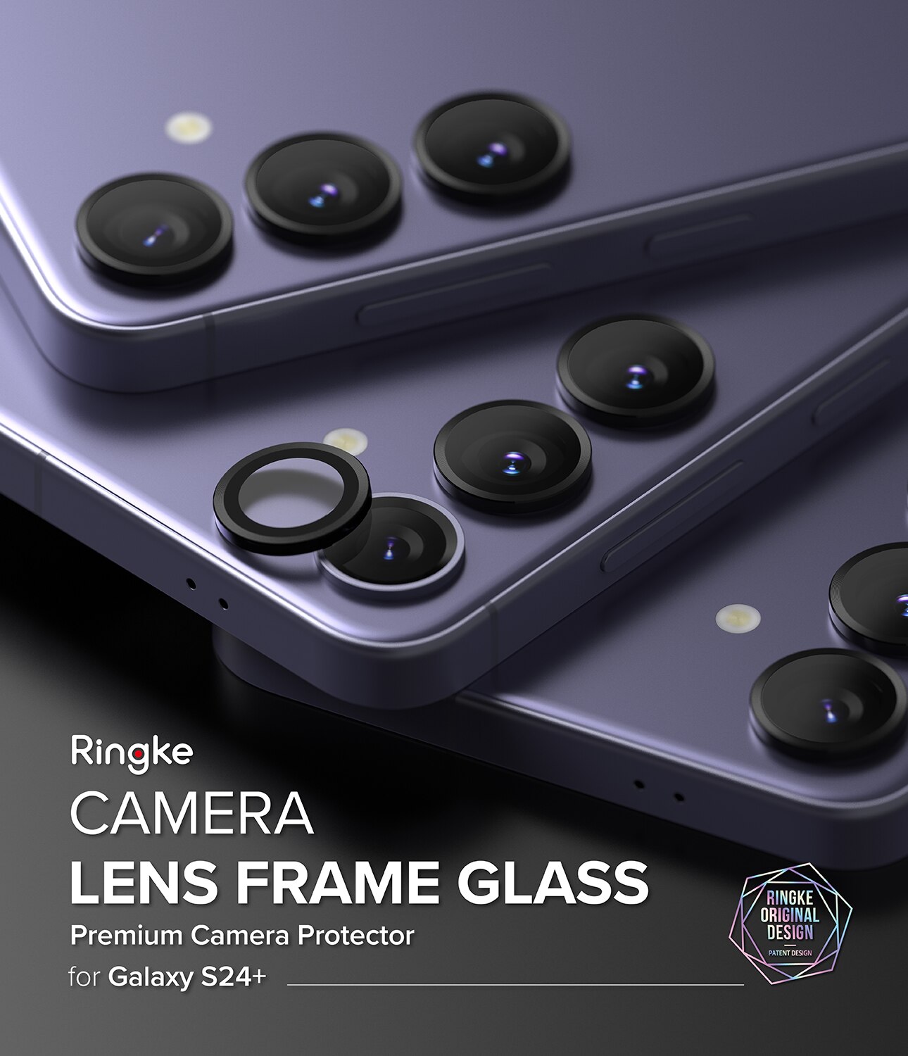 Camera Lens Frame Glass Samsung Galaxy S24 Plus Svart